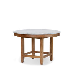 Crown Dining Table - Natural Sealed/White Marble