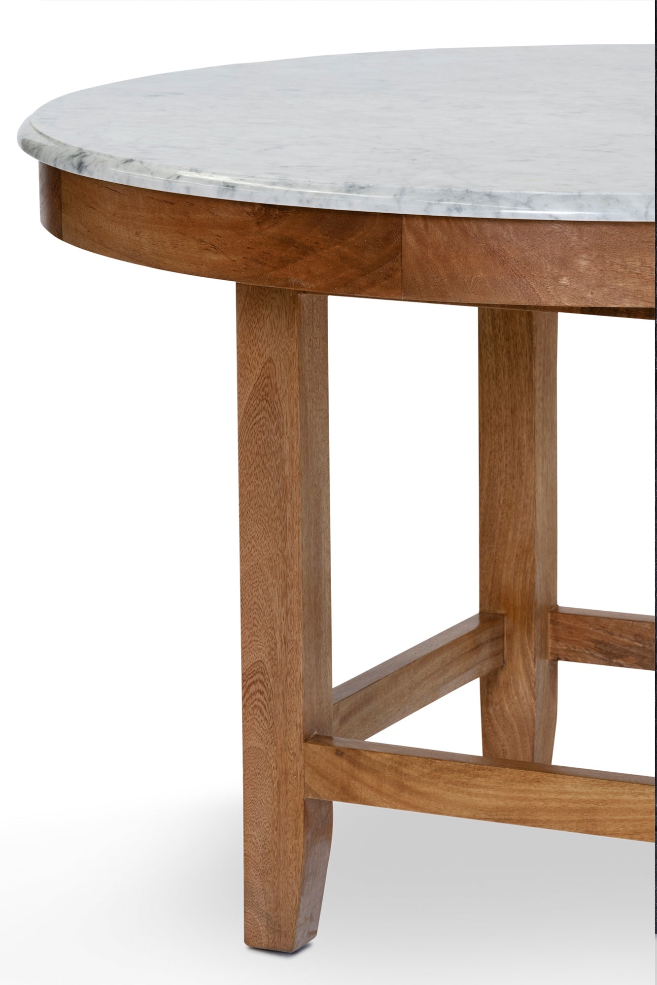Crown Dining Table - Rustic Matte/White Marble