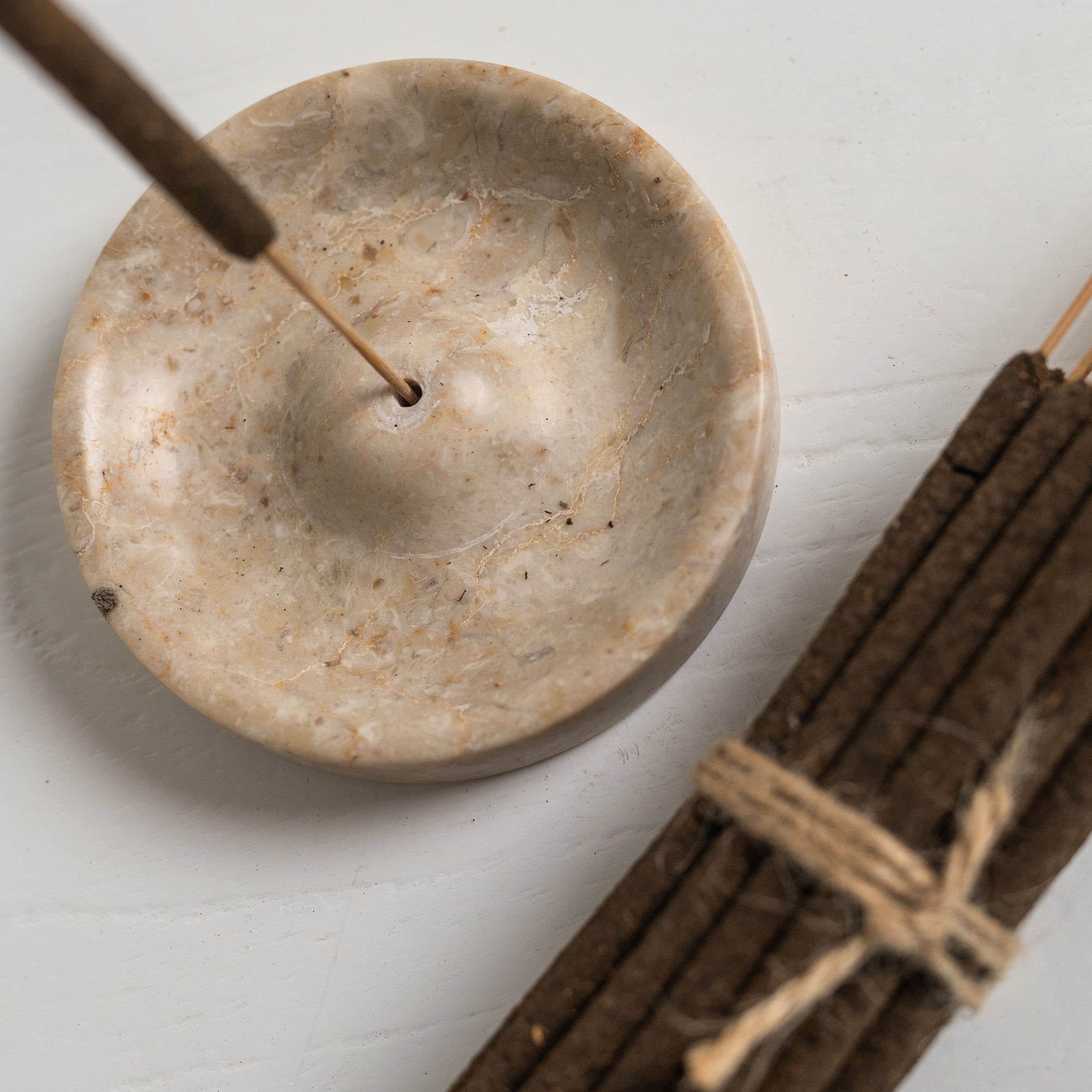 Doff Marble Round Incense Holder