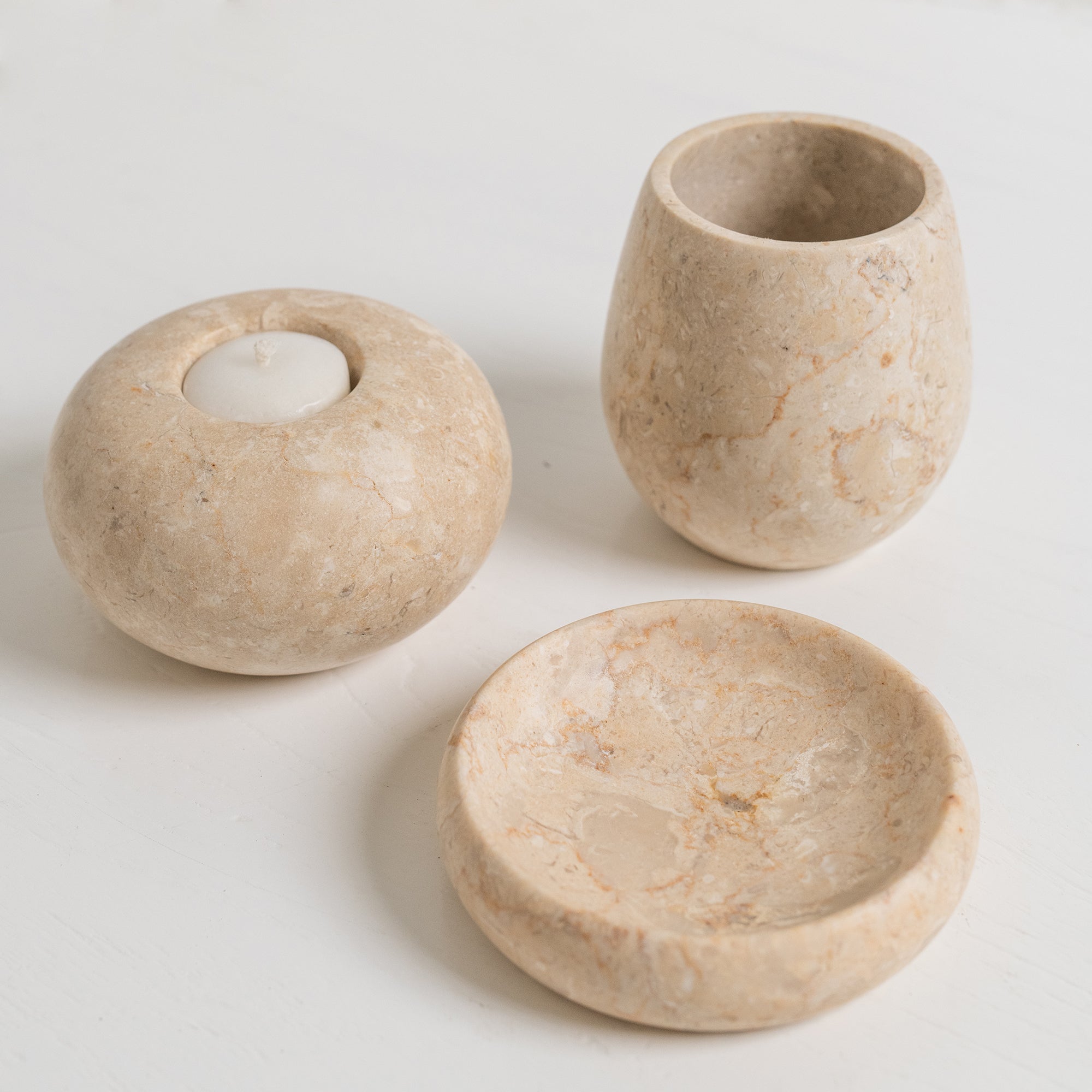 Doff Marble Donut Candle Holder