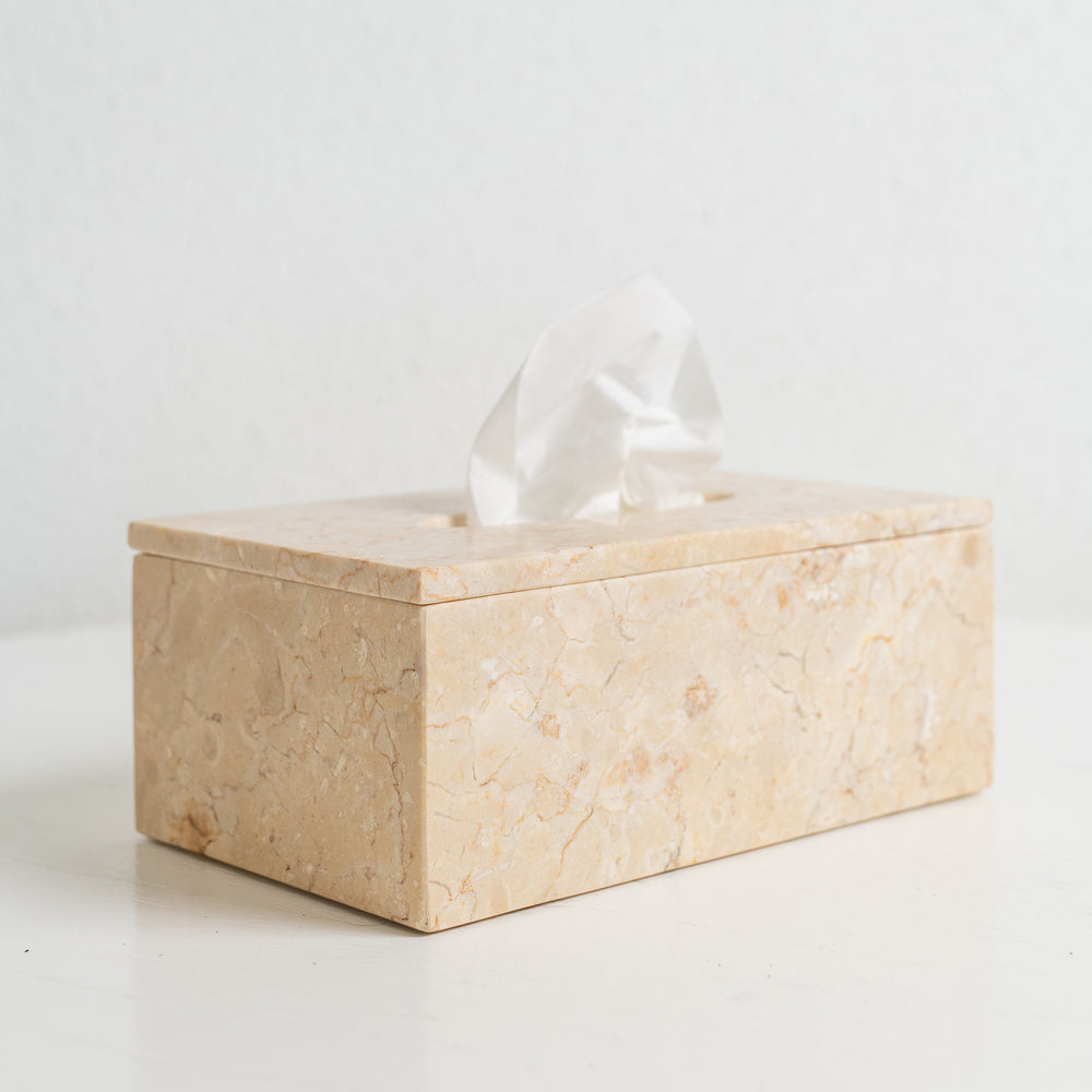 Doff Marble Tissue Box - Cream