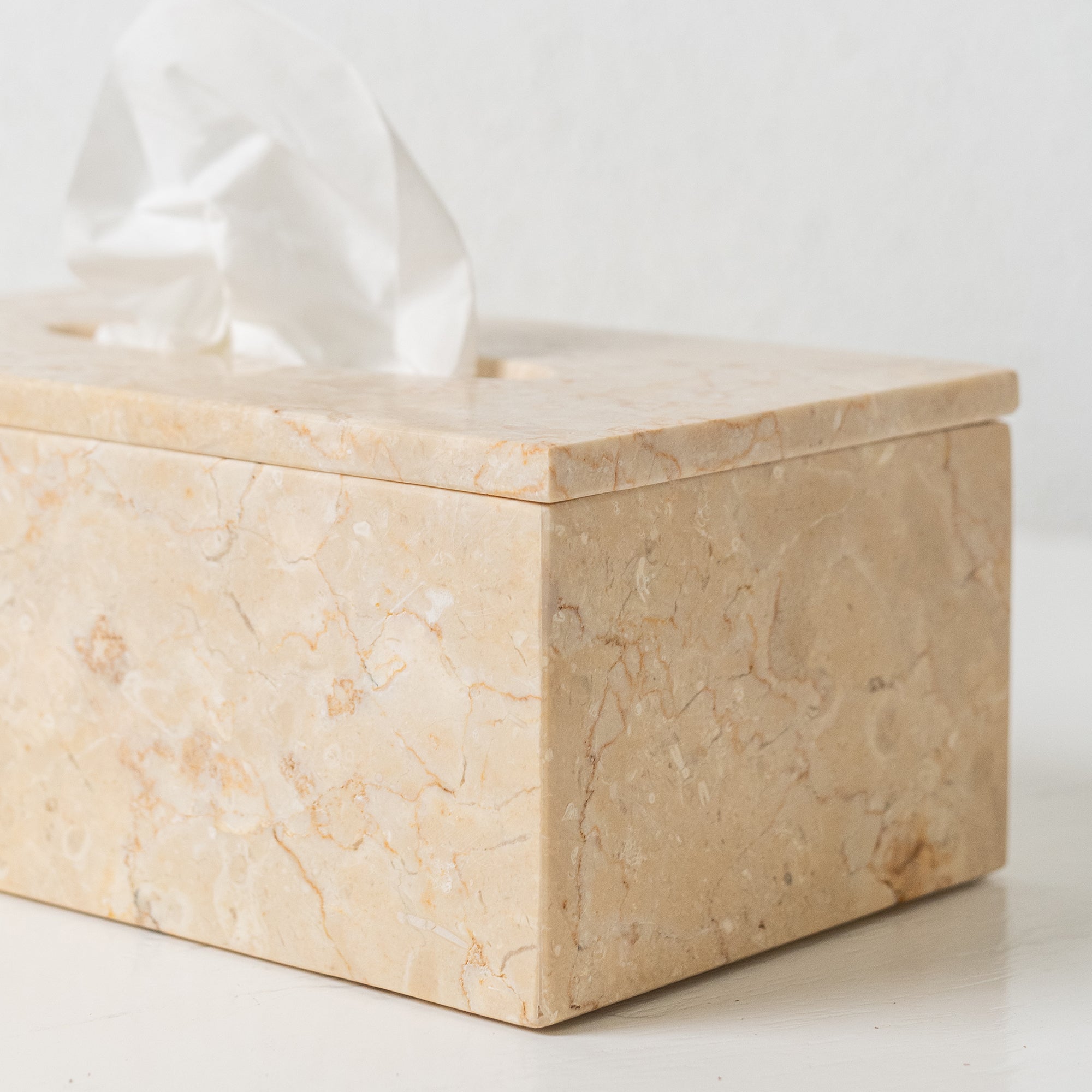 Doff Marble Tissue Box - Cream