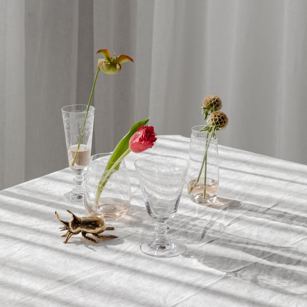 Floral Etched Glassware