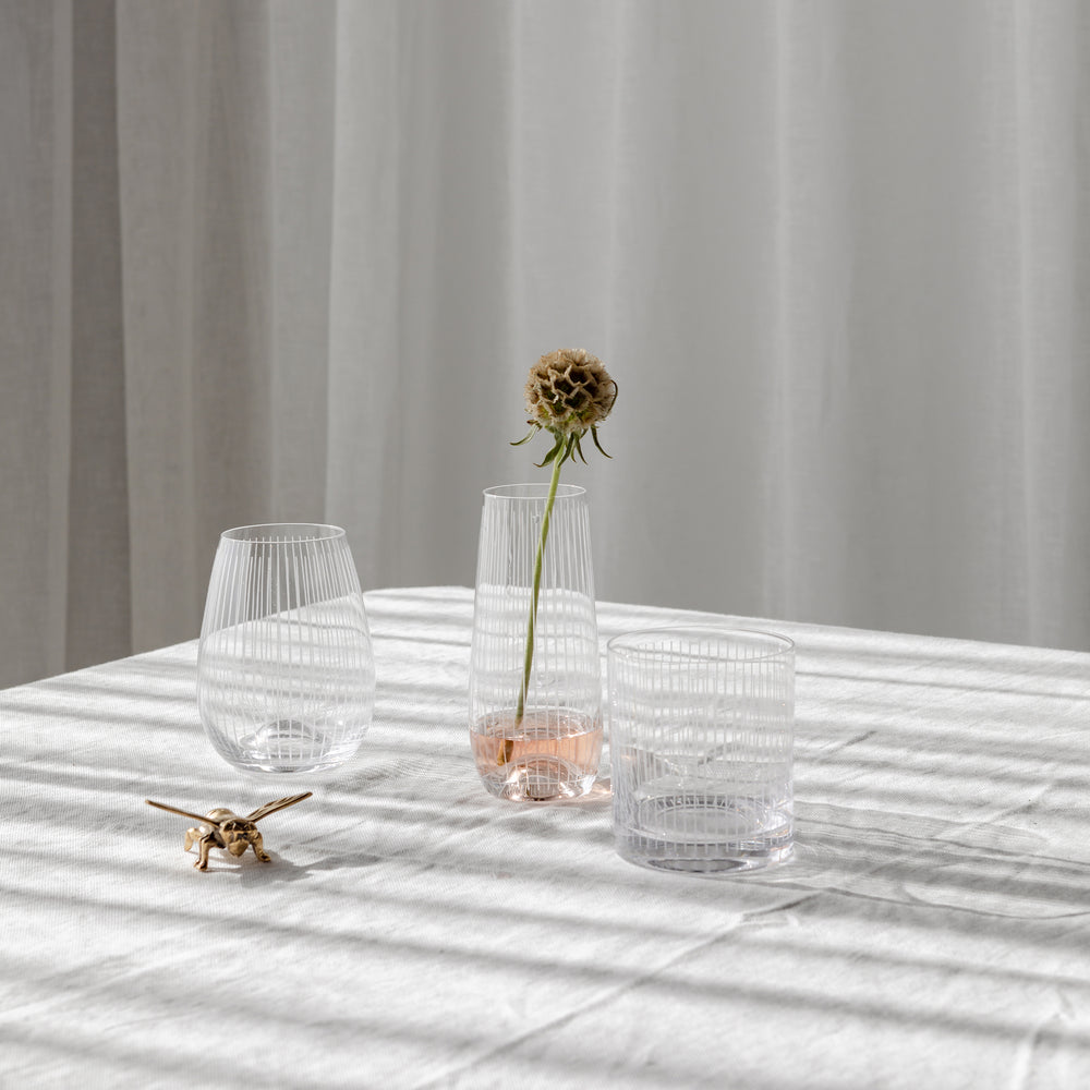 Striped Etched Glassware