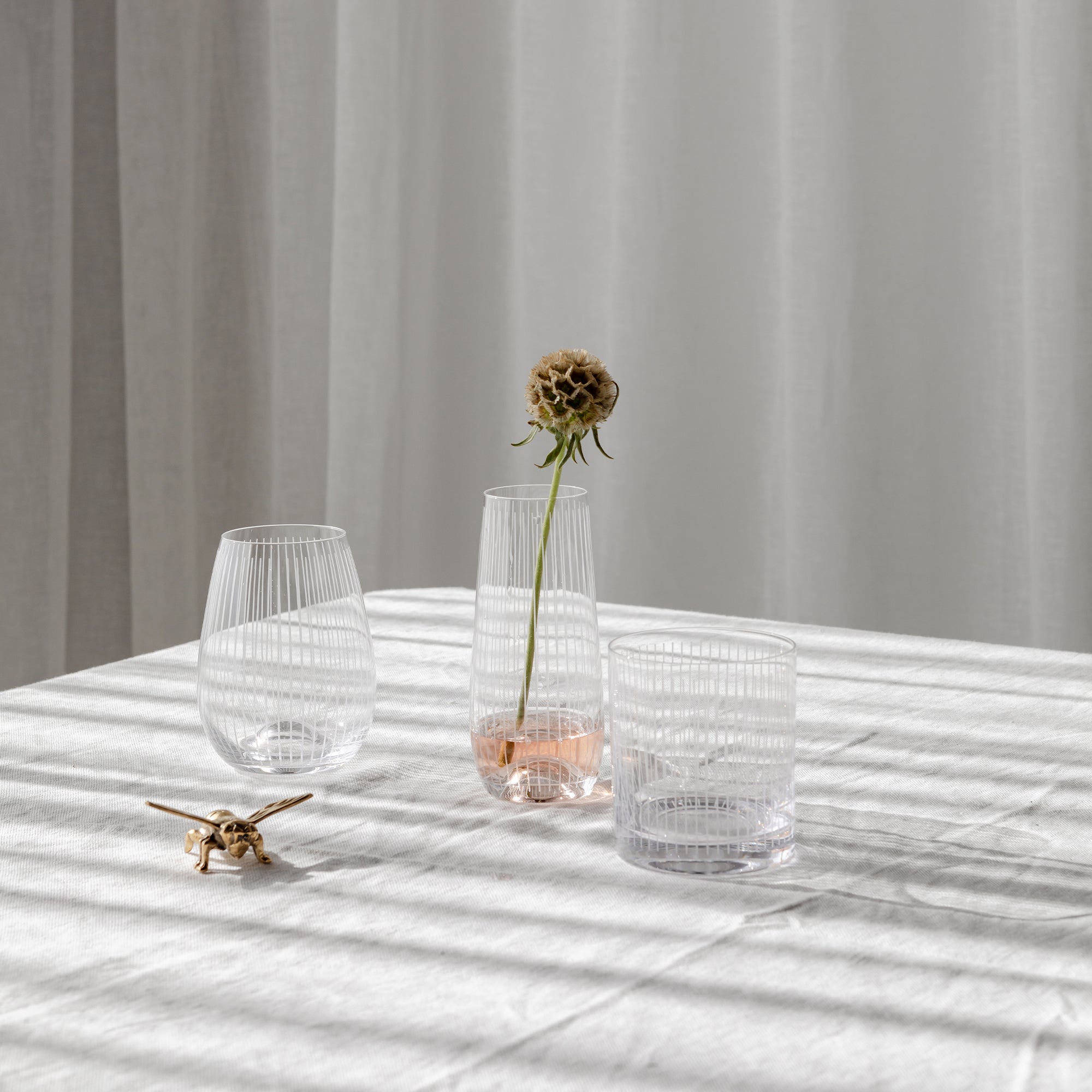 Striped Etched Glassware