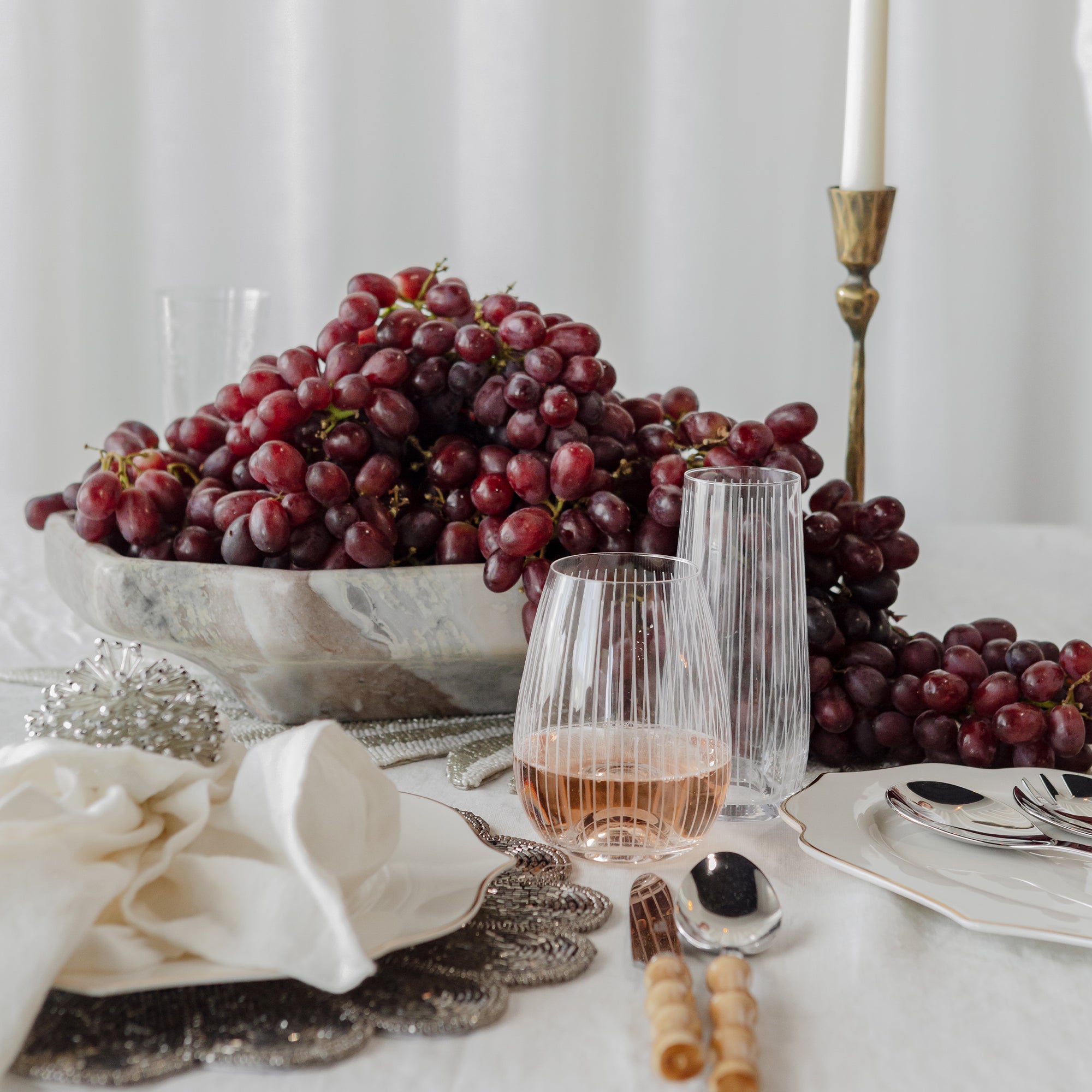 Striped Etched Glassware