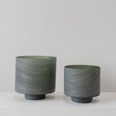 Emi Hurricane Vase - Smoke Grey