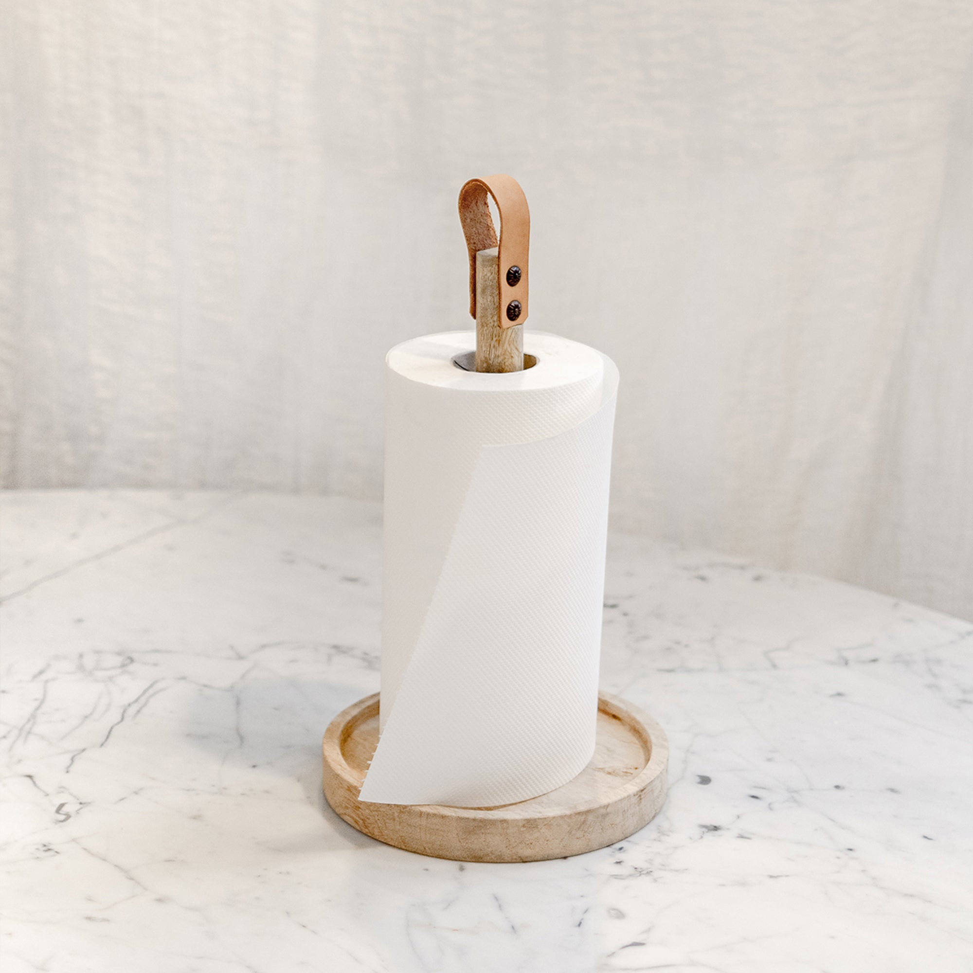 Wooden Paper Towel Holder - Natural