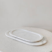 Marble Rounded Tray - White