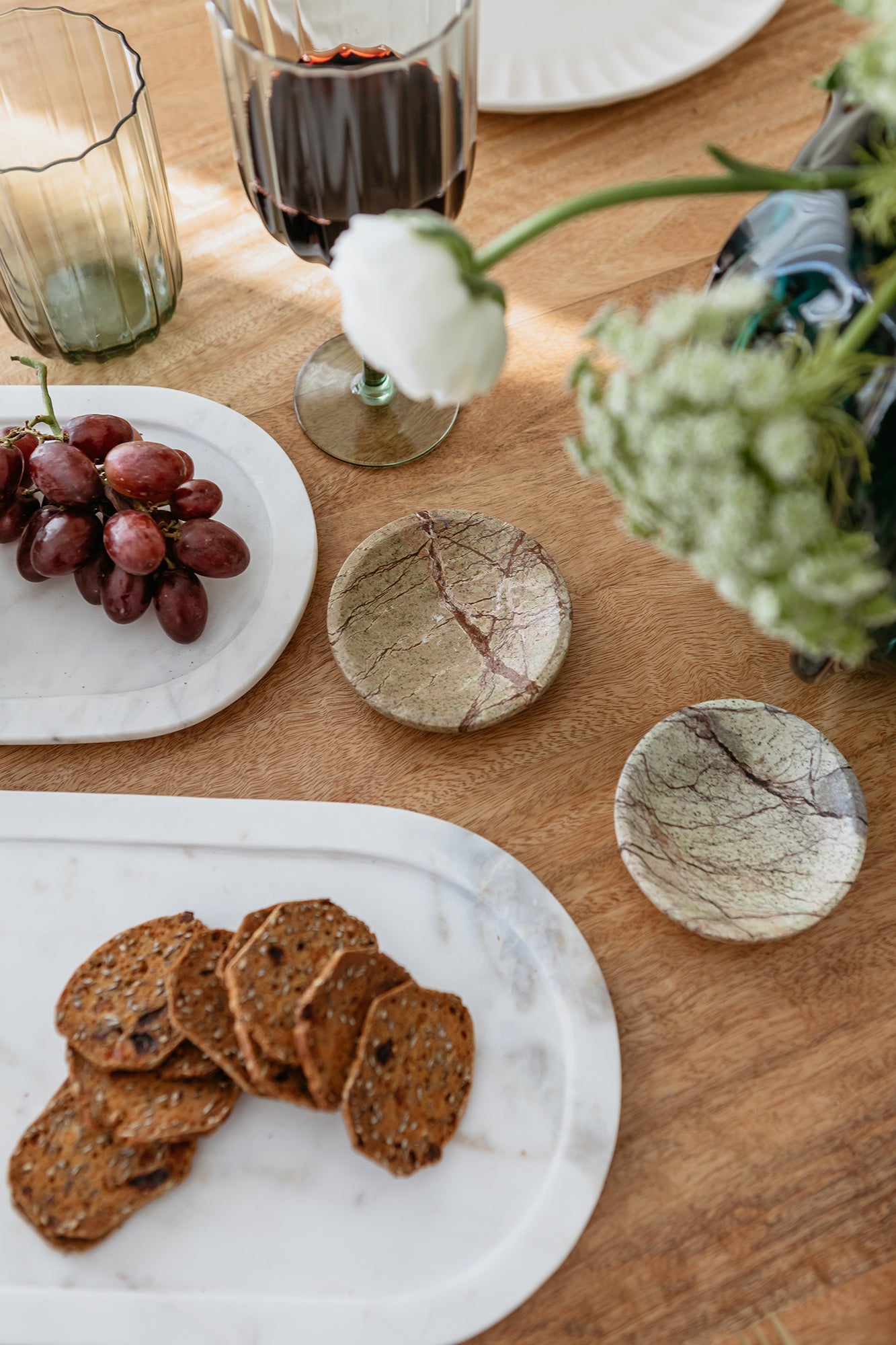 Marble Rounded Tray - White