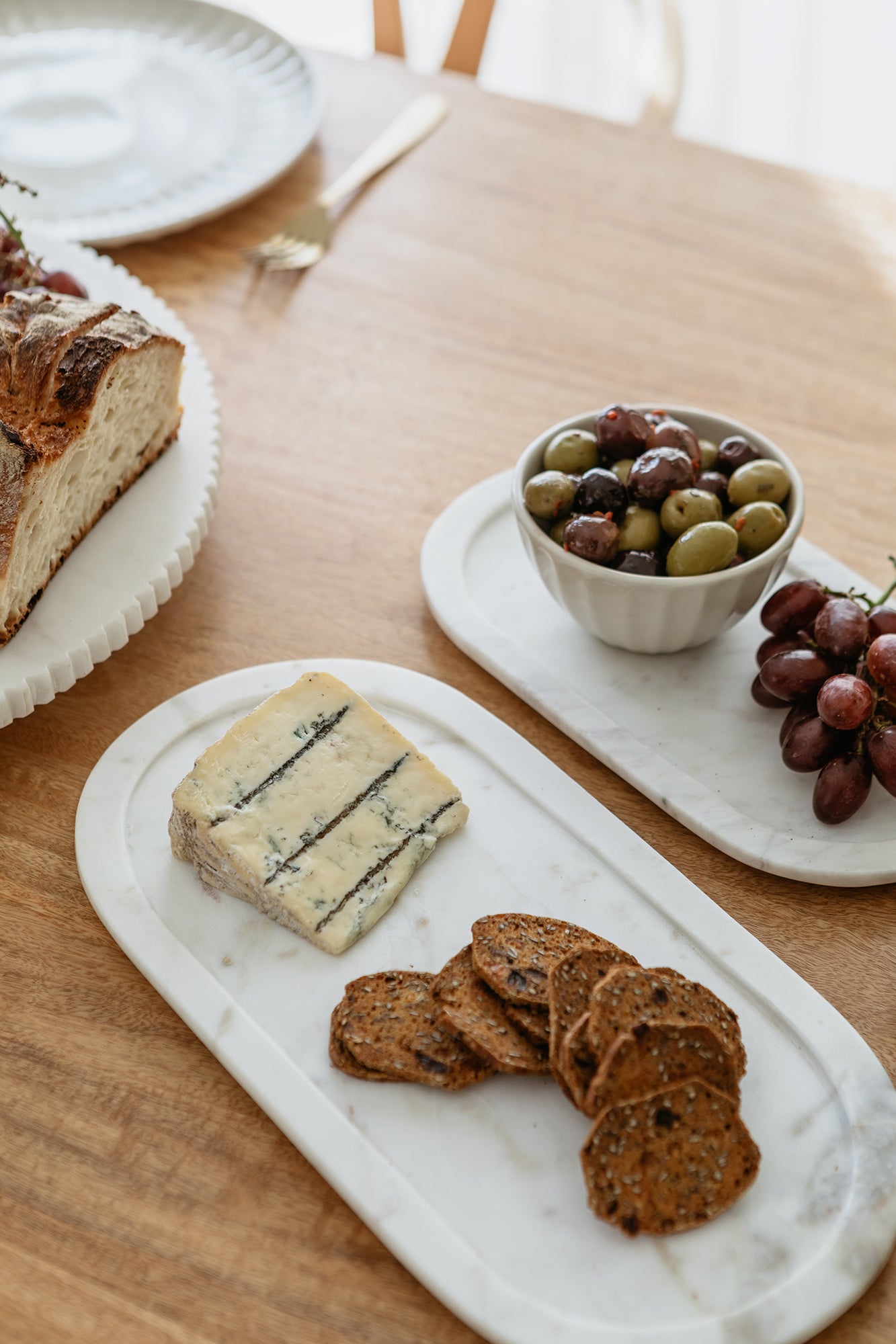 Marble Rounded Tray - White