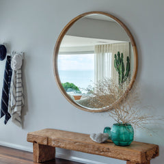 Retreat Round Mirror - Natural Sealed