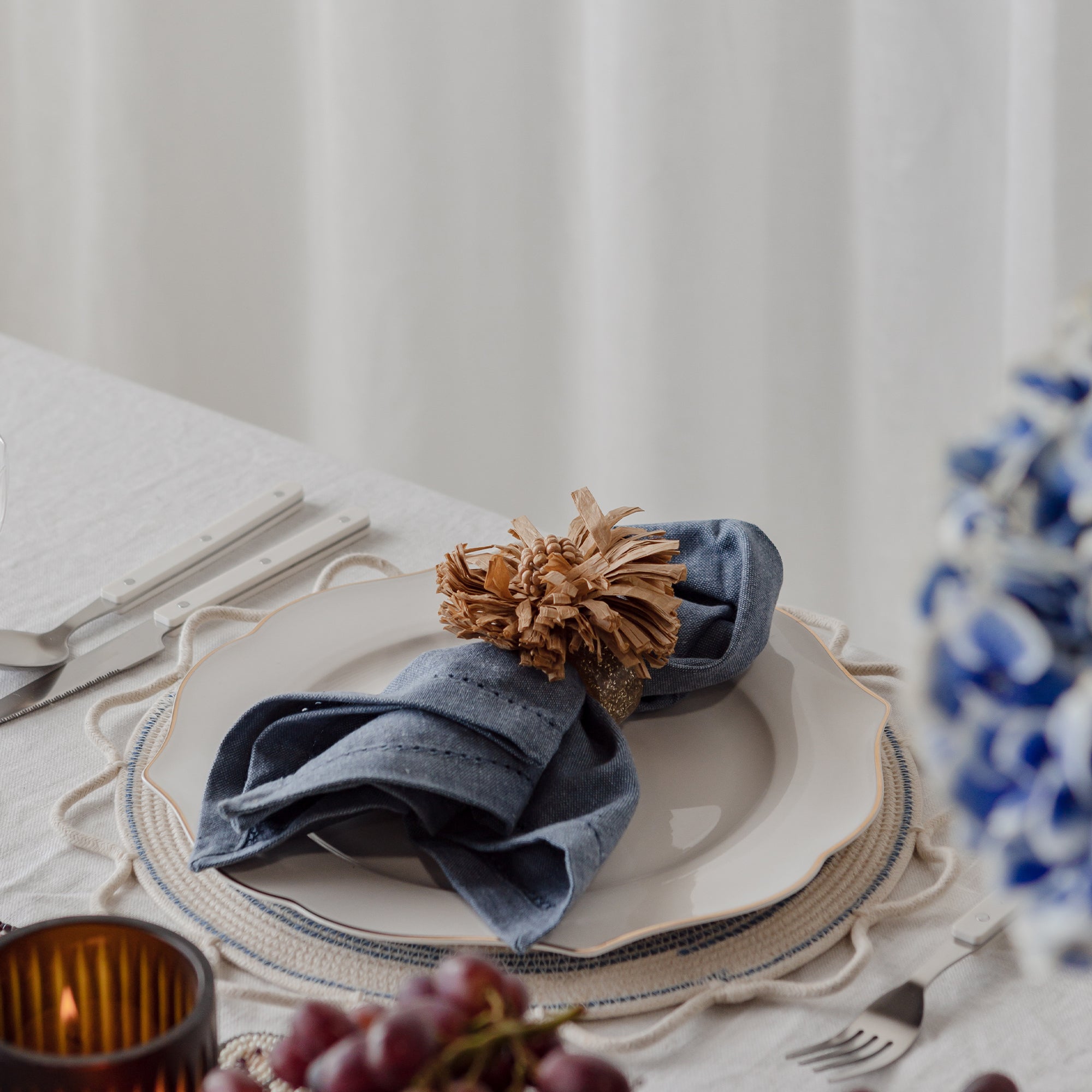 Fiore Raffia Napkin Ring - Natural
