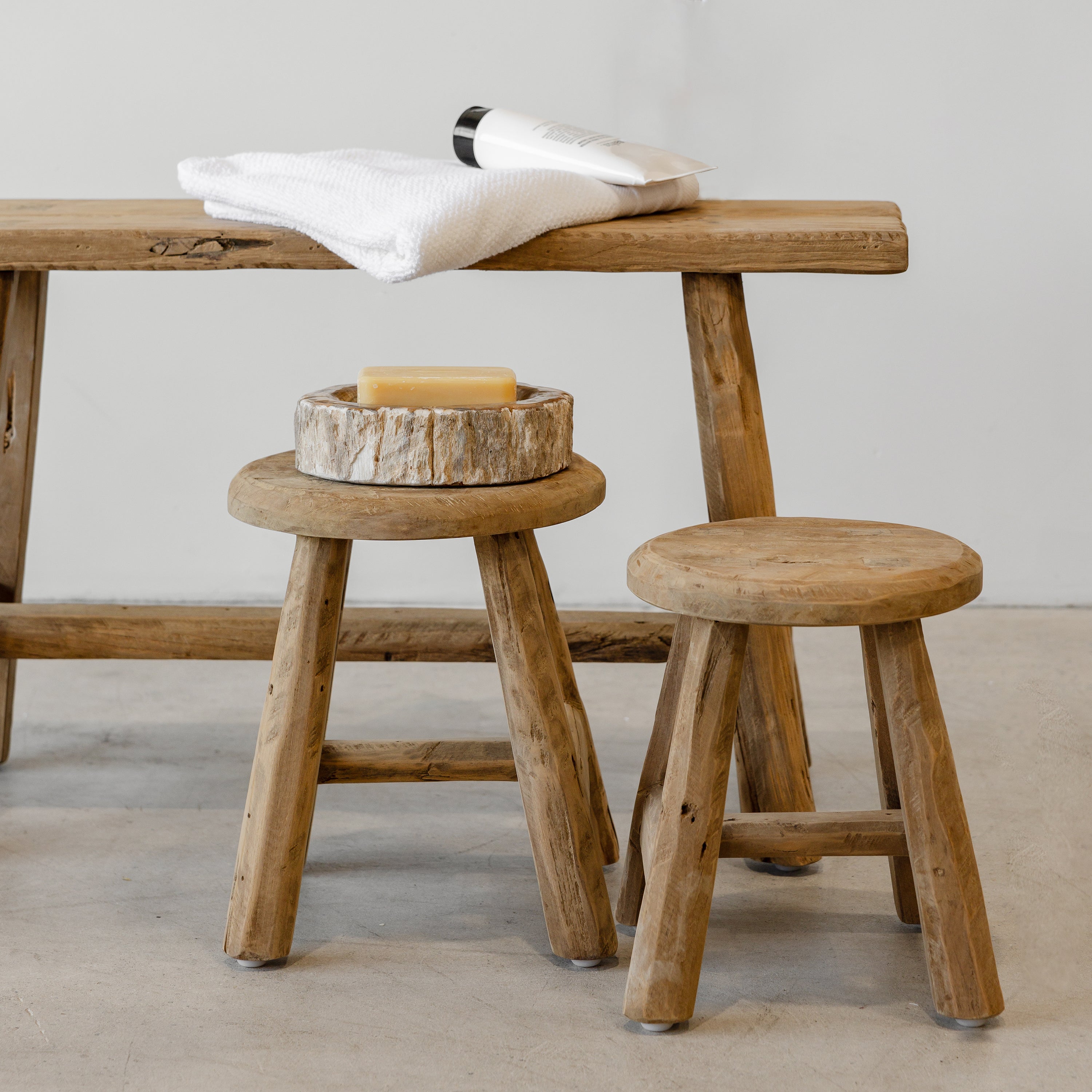 Organic Teak Stool - Round