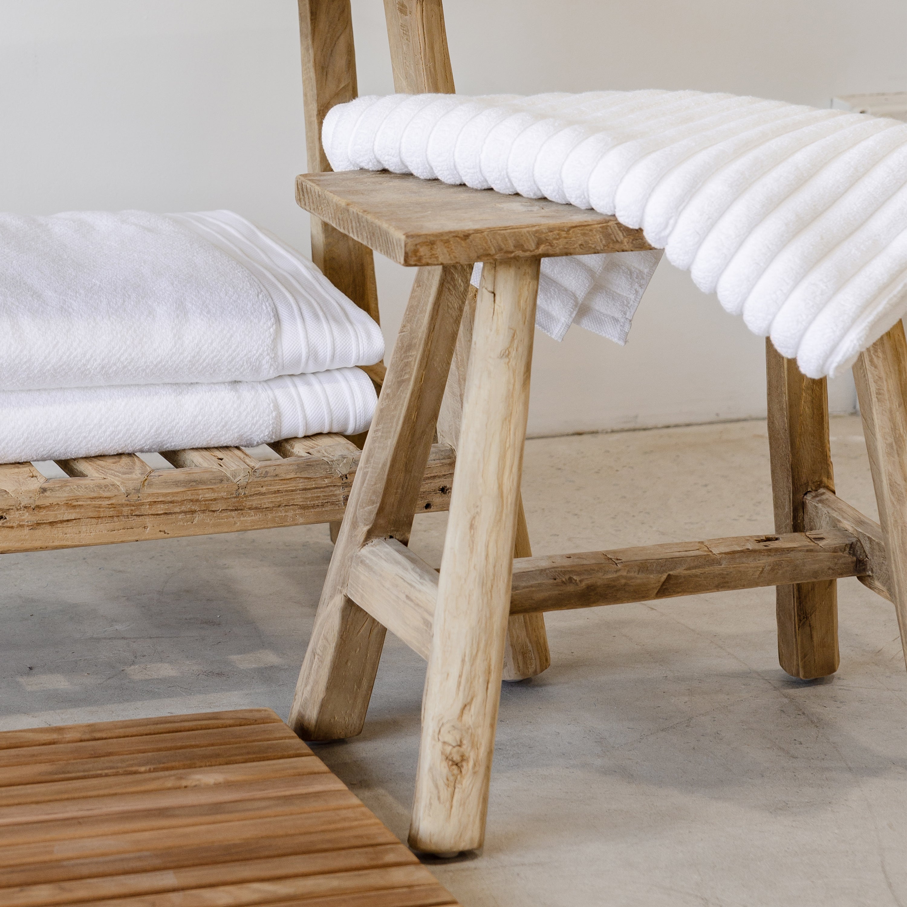 Organic Teak Stool - Square