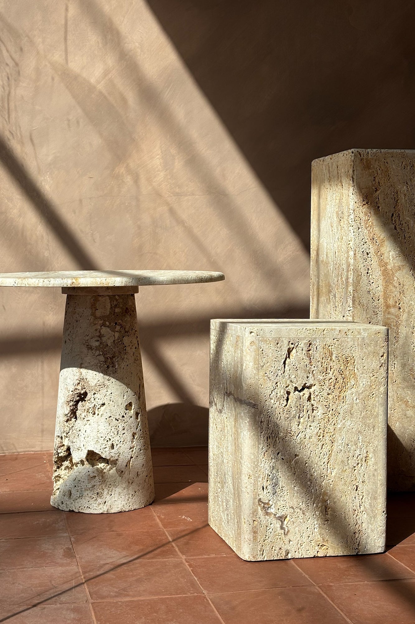 Kloss Side Table - Travertine