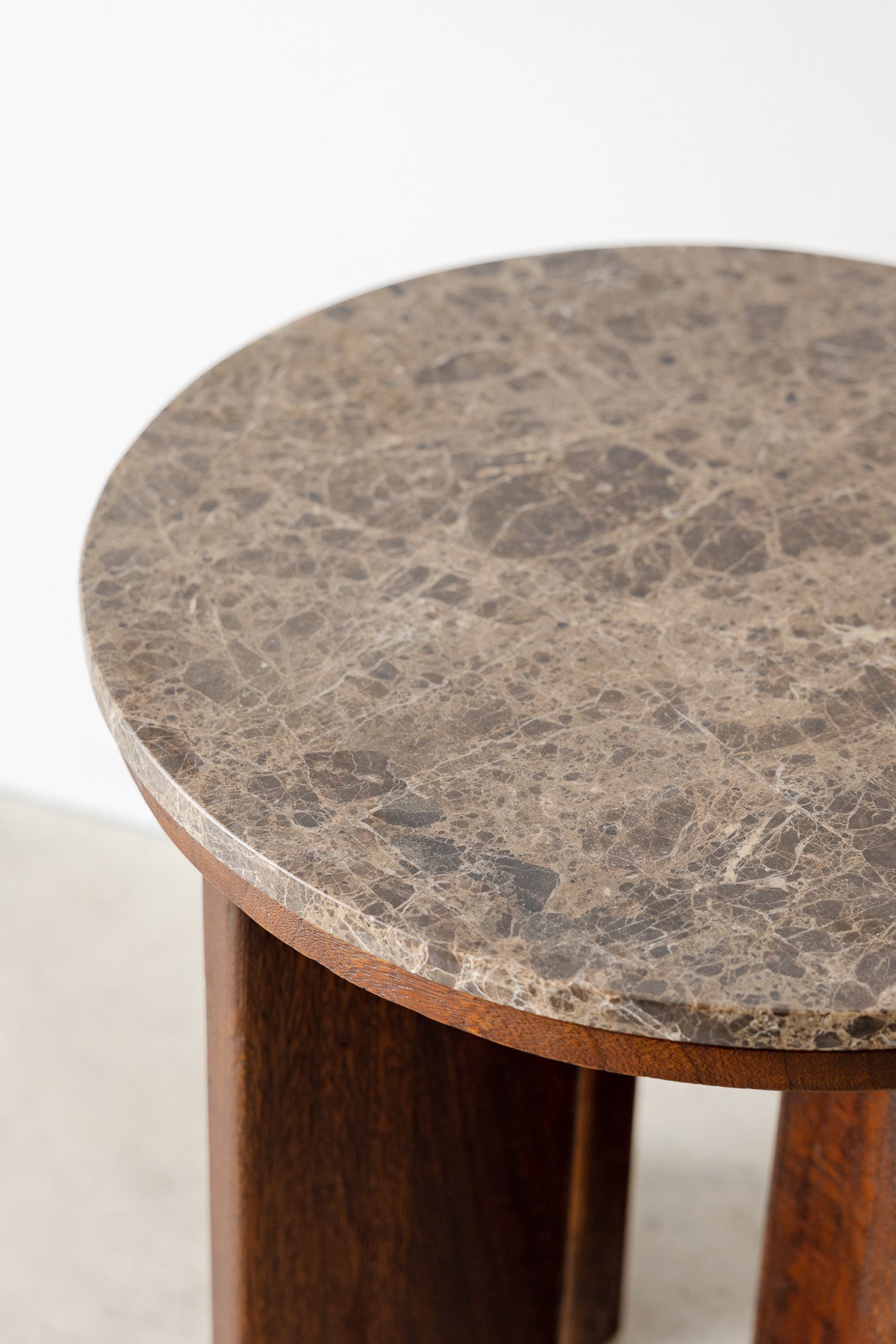 West Side Table - Rustic Walnut/Choc Marble