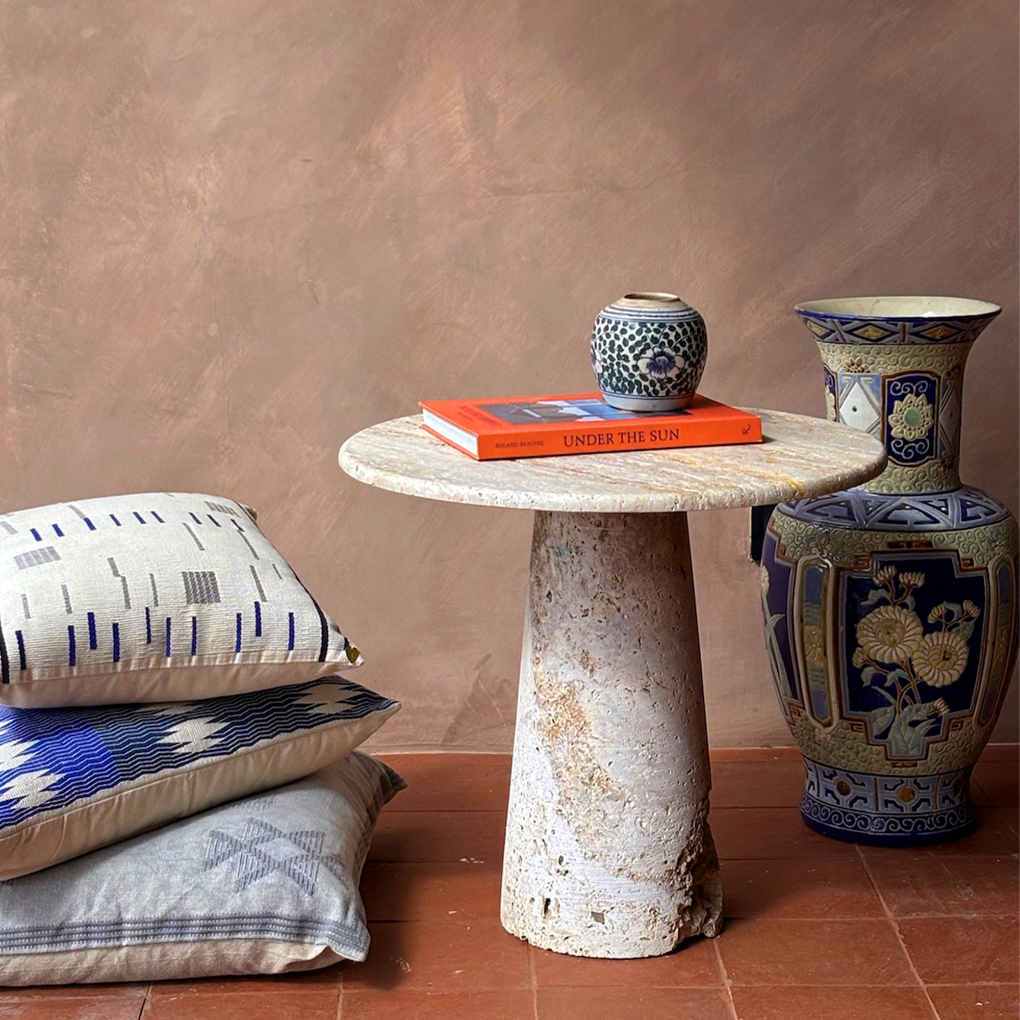 Kloss Side Table - Travertine