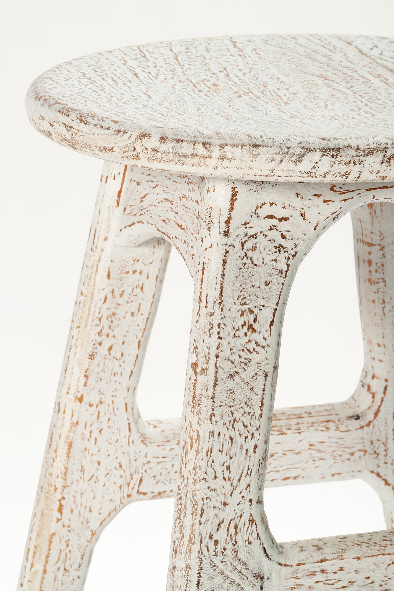 Deco Bar Stool - Old Rustic White Wash