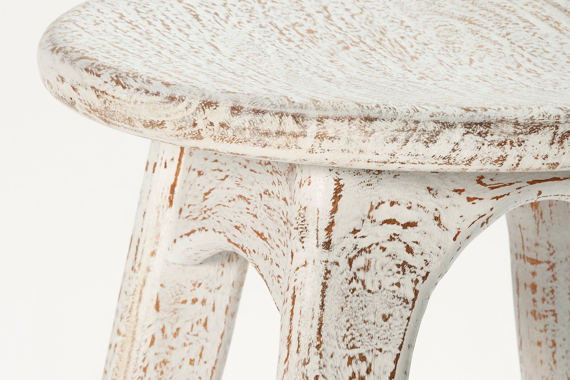 Deco Bar Stool - Old Rustic White Wash
