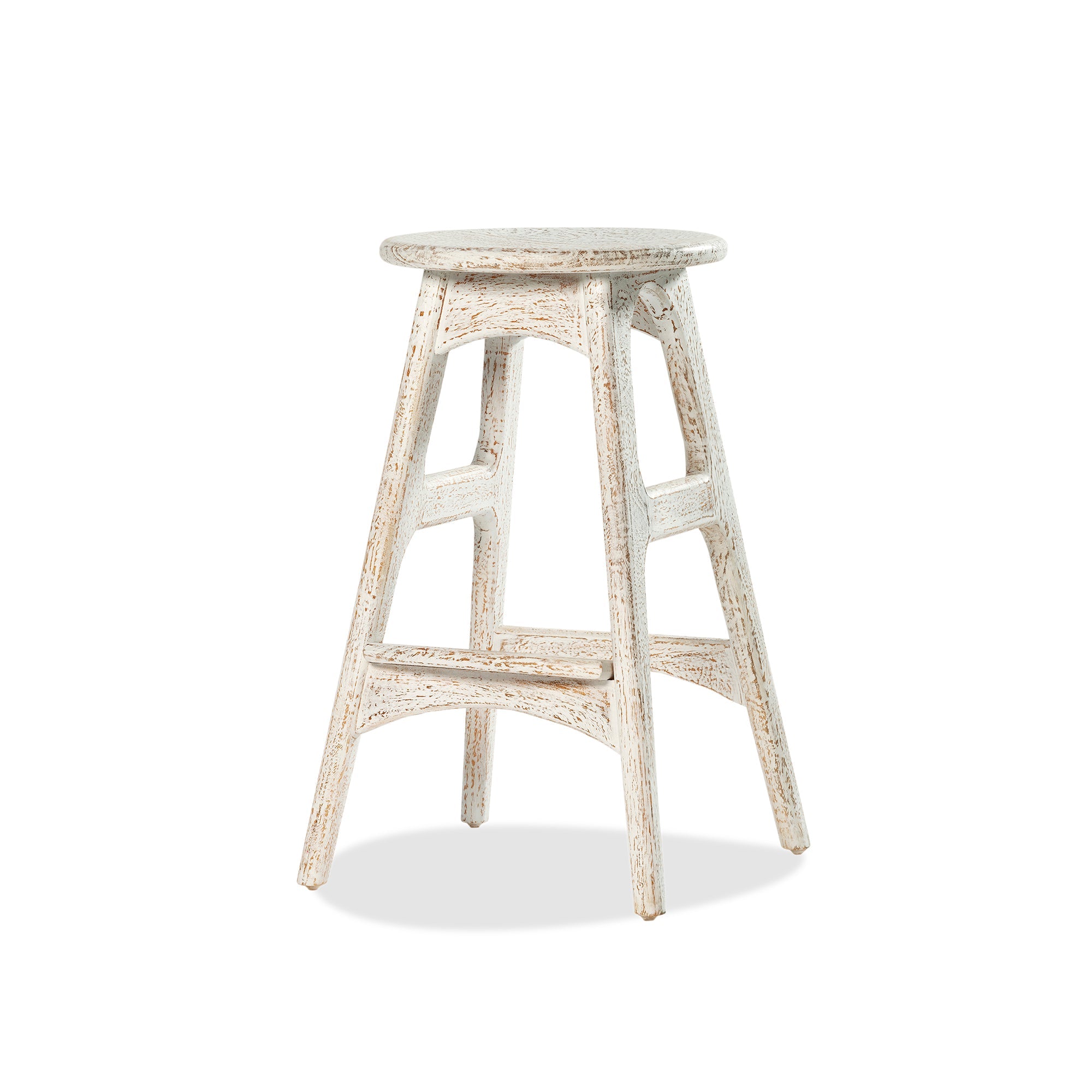 Deco Bar Stool - Old Rustic White Wash