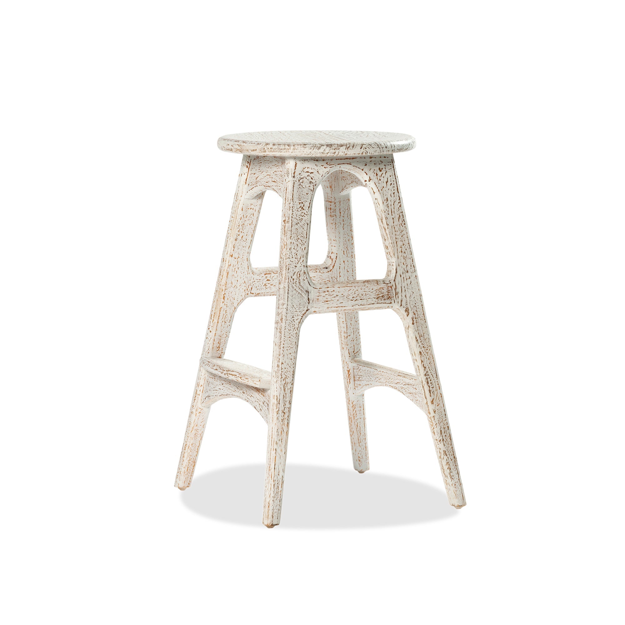 Deco Bar Stool - Old Rustic White Wash