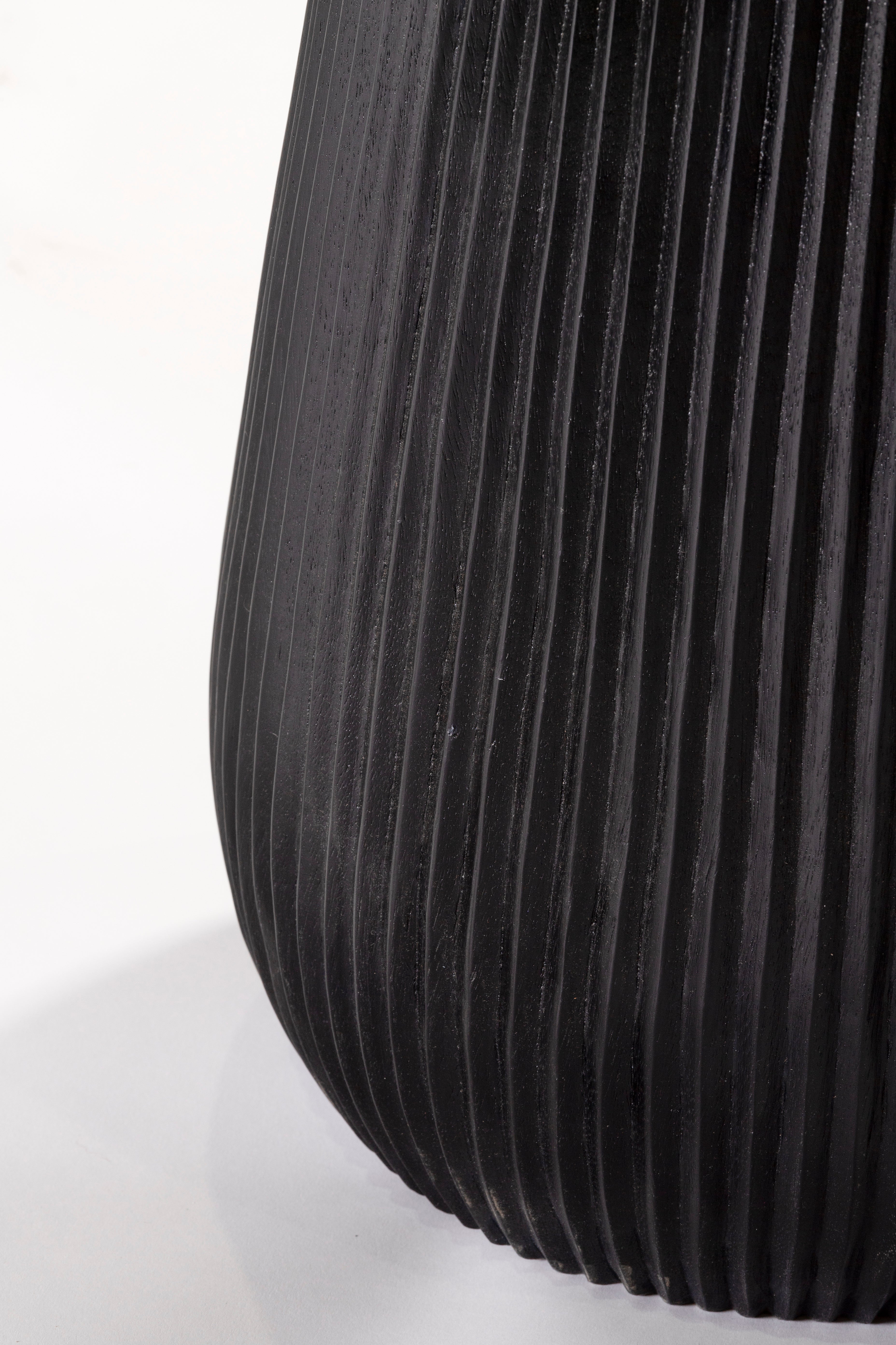 Meh Drum Stripe Stool - Black
