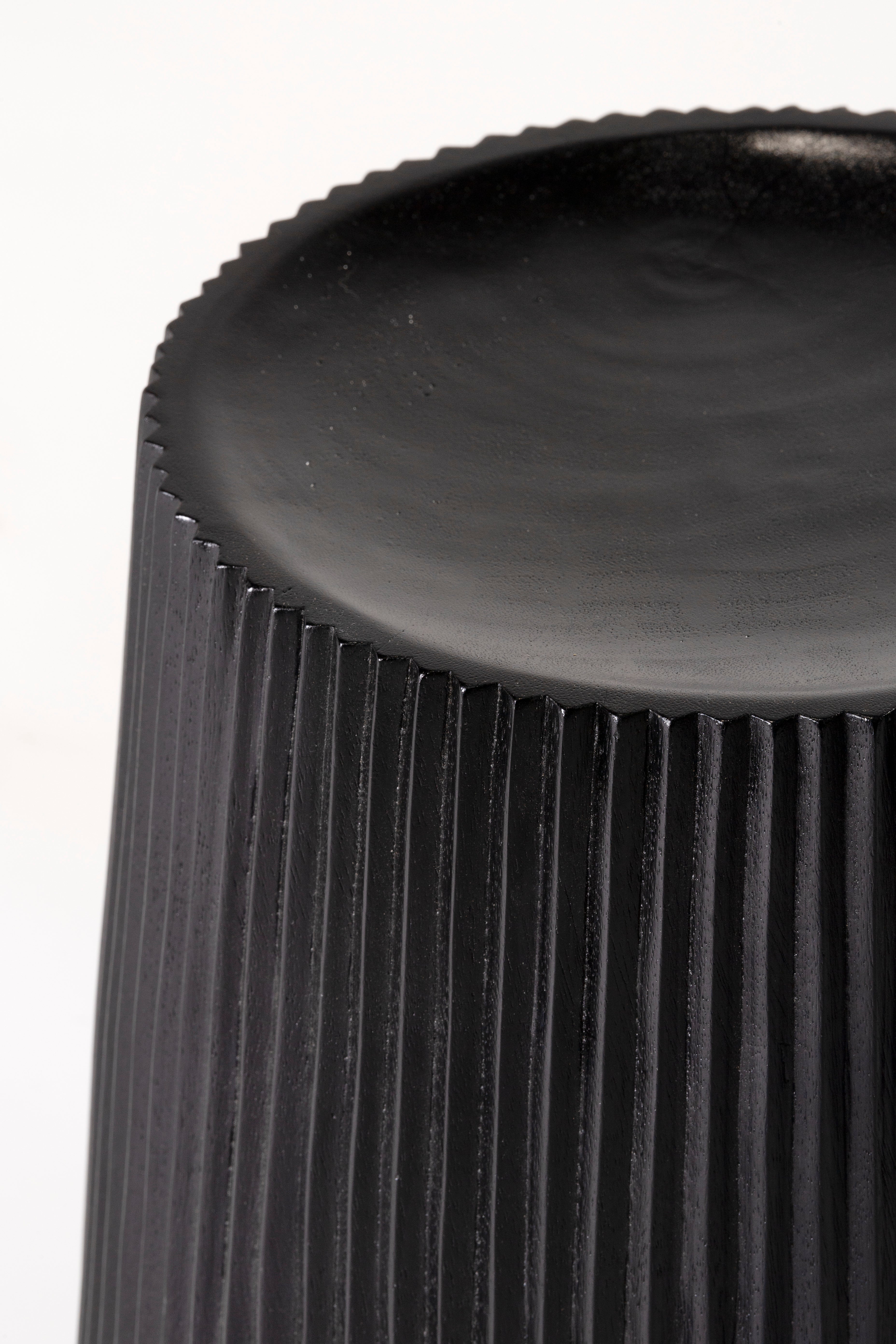 Meh Drum Stripe Stool - Black