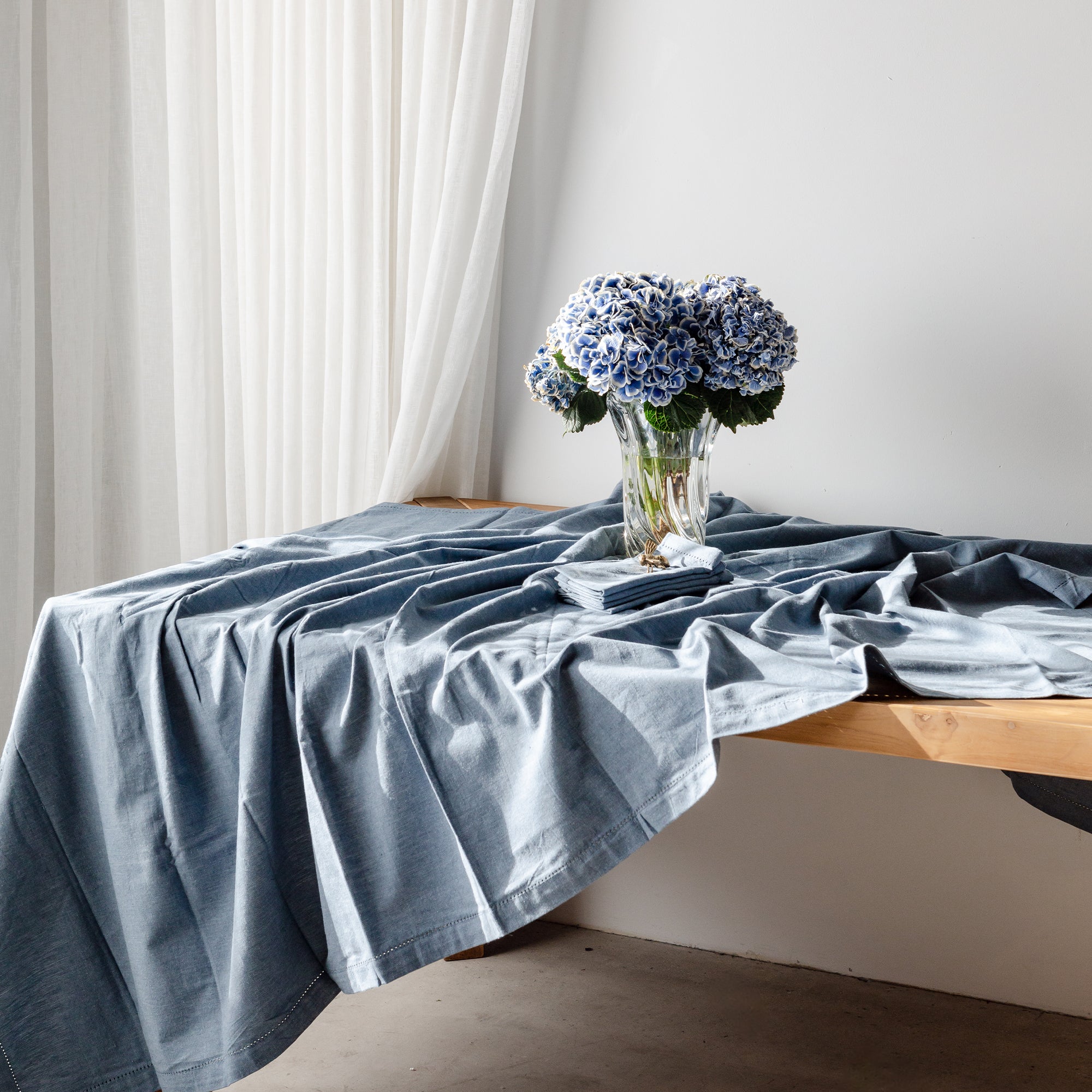 Monaco Tablecloth & Serviettes - Denim