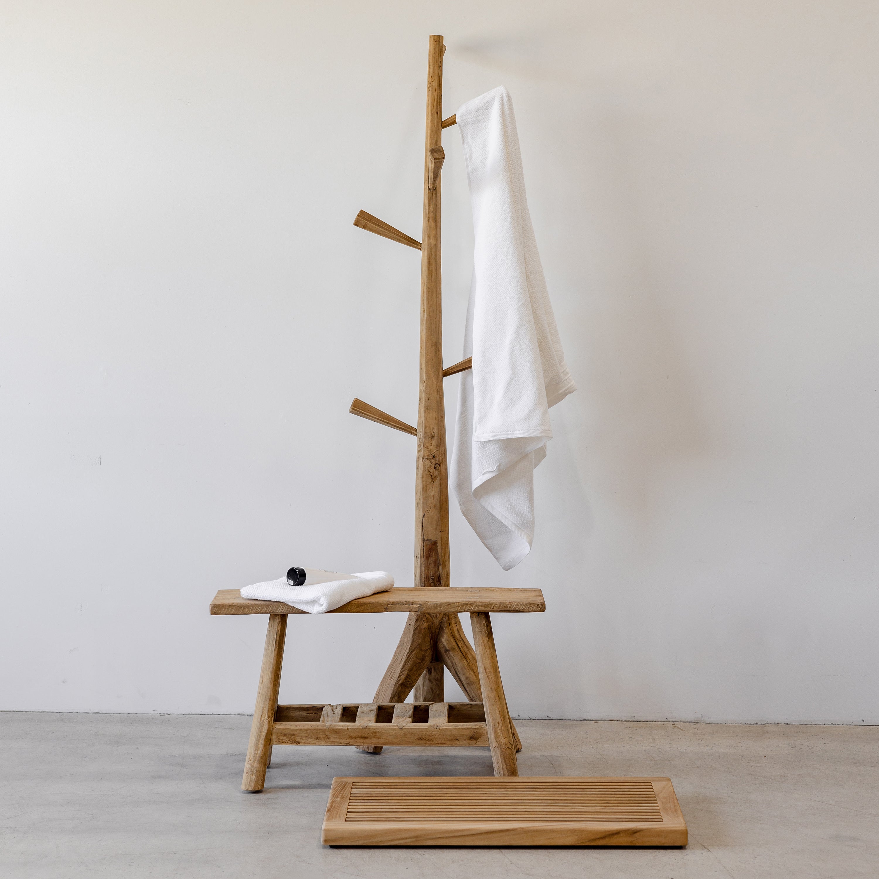 Organic Teak Hat Stand - Raw