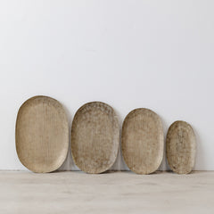 Beaten Oval Tray - Antique Green