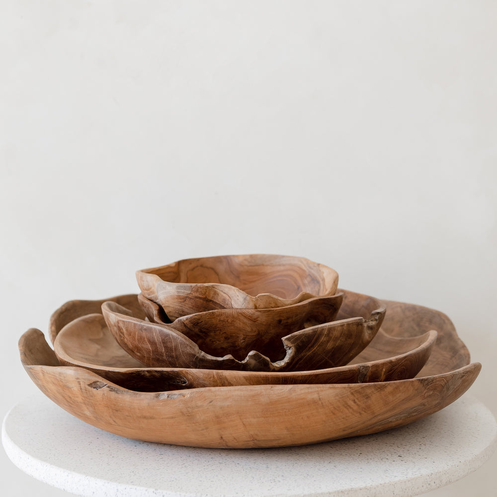 Teak Fruit Bowl - Raw