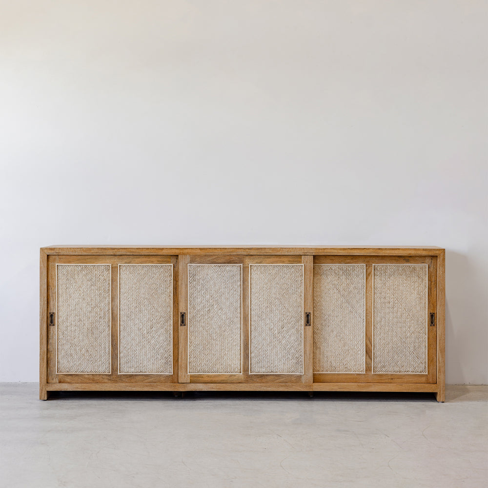 Bianca 3 Door Buffet - Rustic Matte/Weave