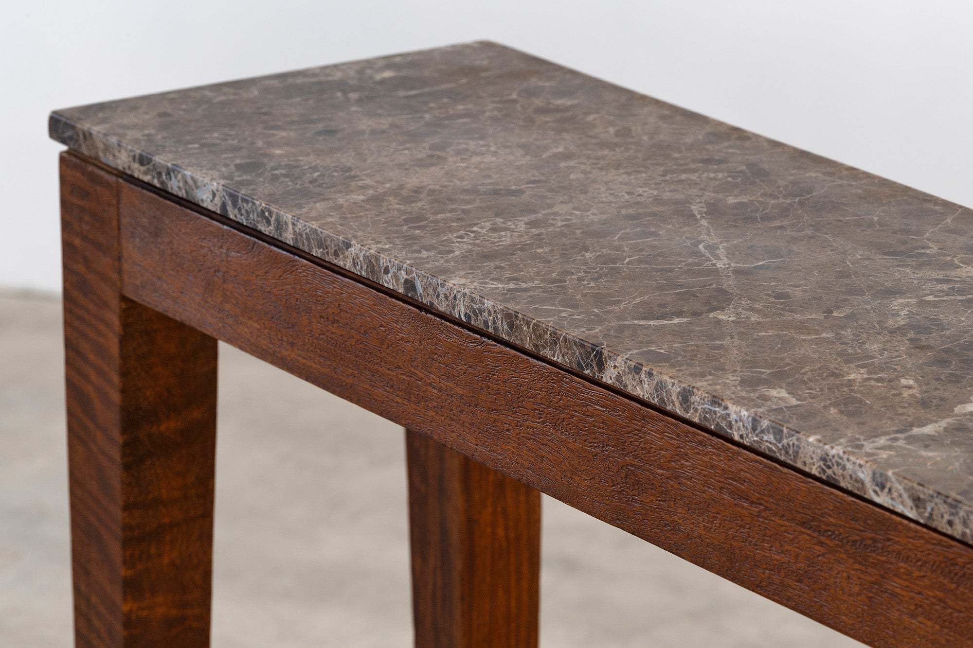 Buddha Console - Rustic Walnut/Choc Marble