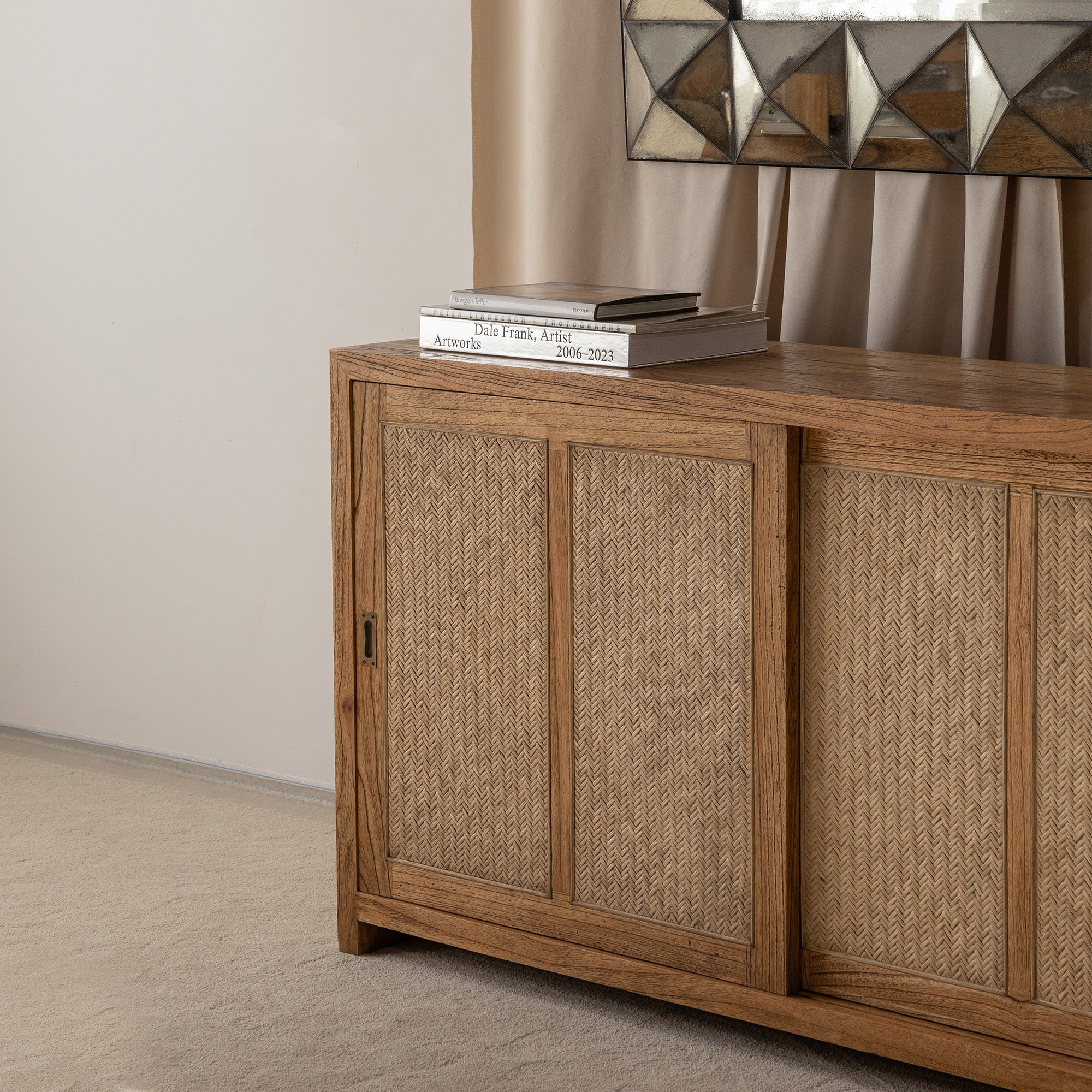 Bianca 2 Door Buffet - Antique Mindi/Weave