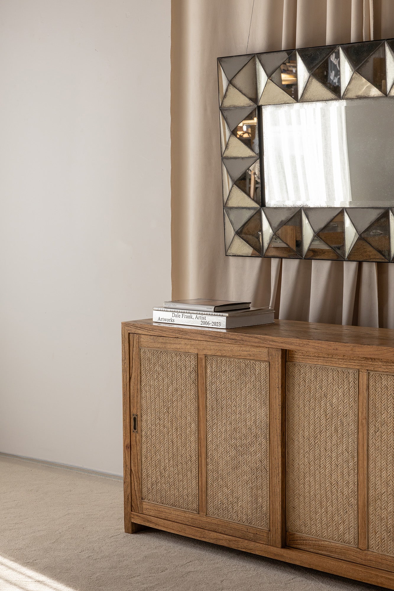Bianca 2 Door Buffet - Antique Mindi/Weave