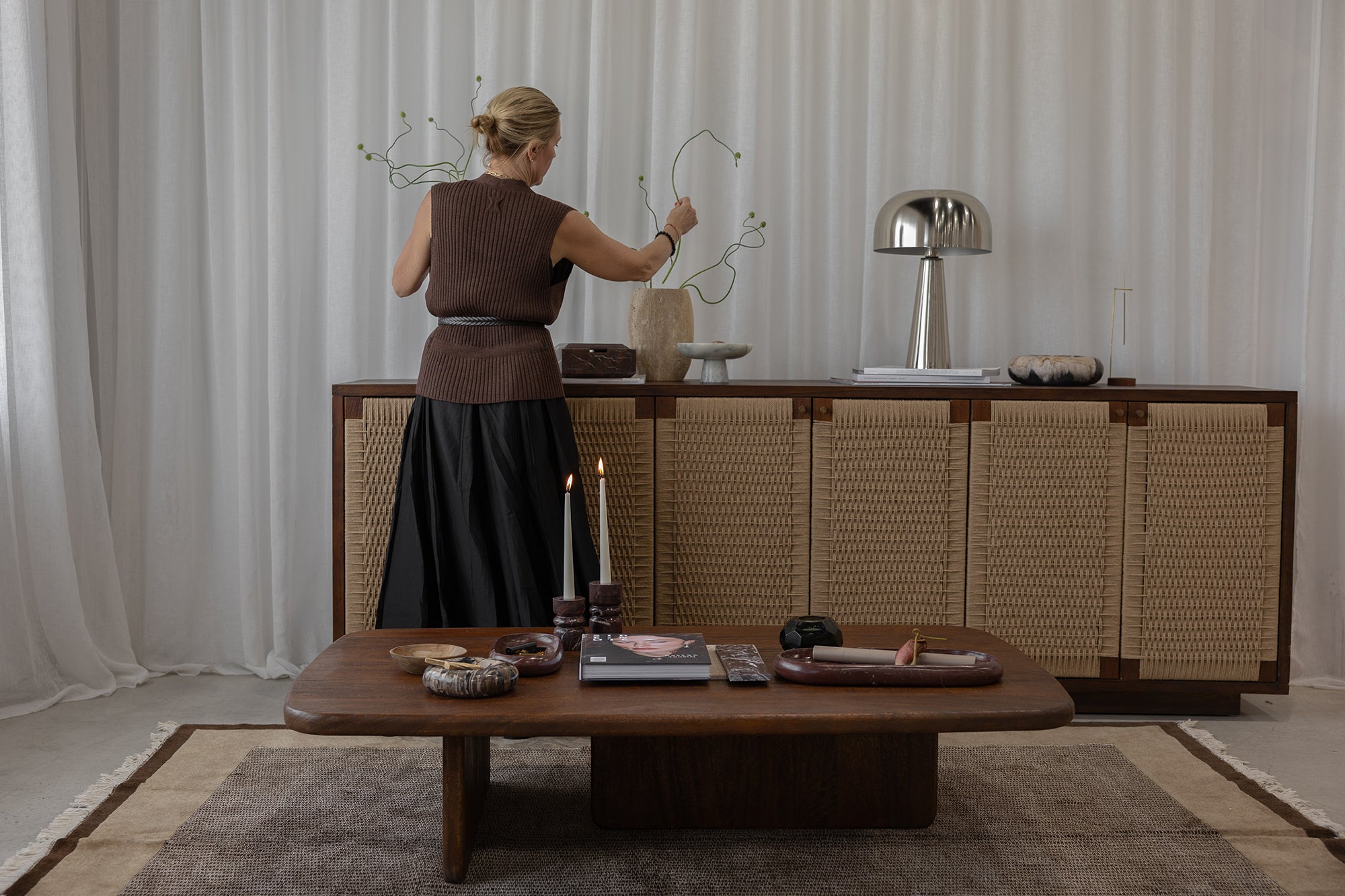 Holly 6 Door Buffet - Rustic Walnut