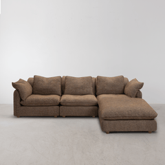 Kumo 4 Piece Modular Sofa (Ottoman) - Chocolate