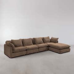 Kumo 5 Piece Modular Sofa (Ottoman) - Chocolate