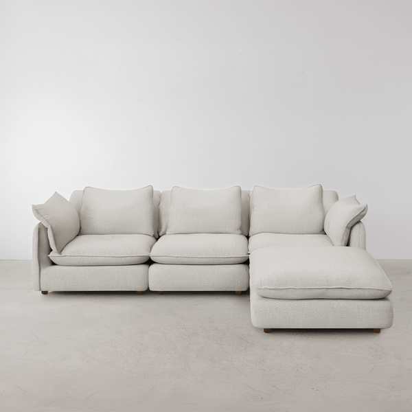 Kumo 4 Piece Modular Sofa (Ottoman) - Cream