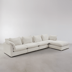 Kumo 5 Piece Modular Sofa (Ottoman) - Cream
