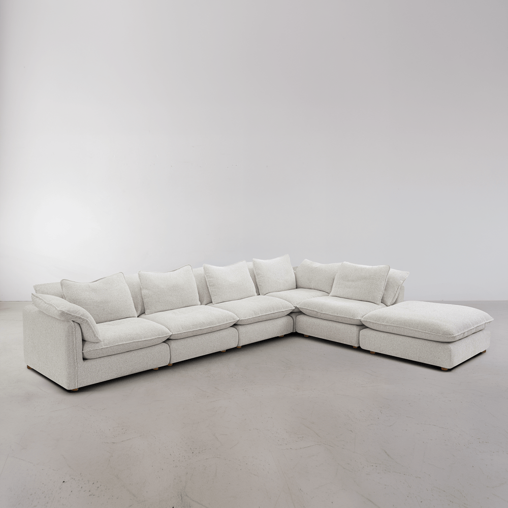 Kumo 6 Piece Modular Sofa (Ottoman) - Cream
