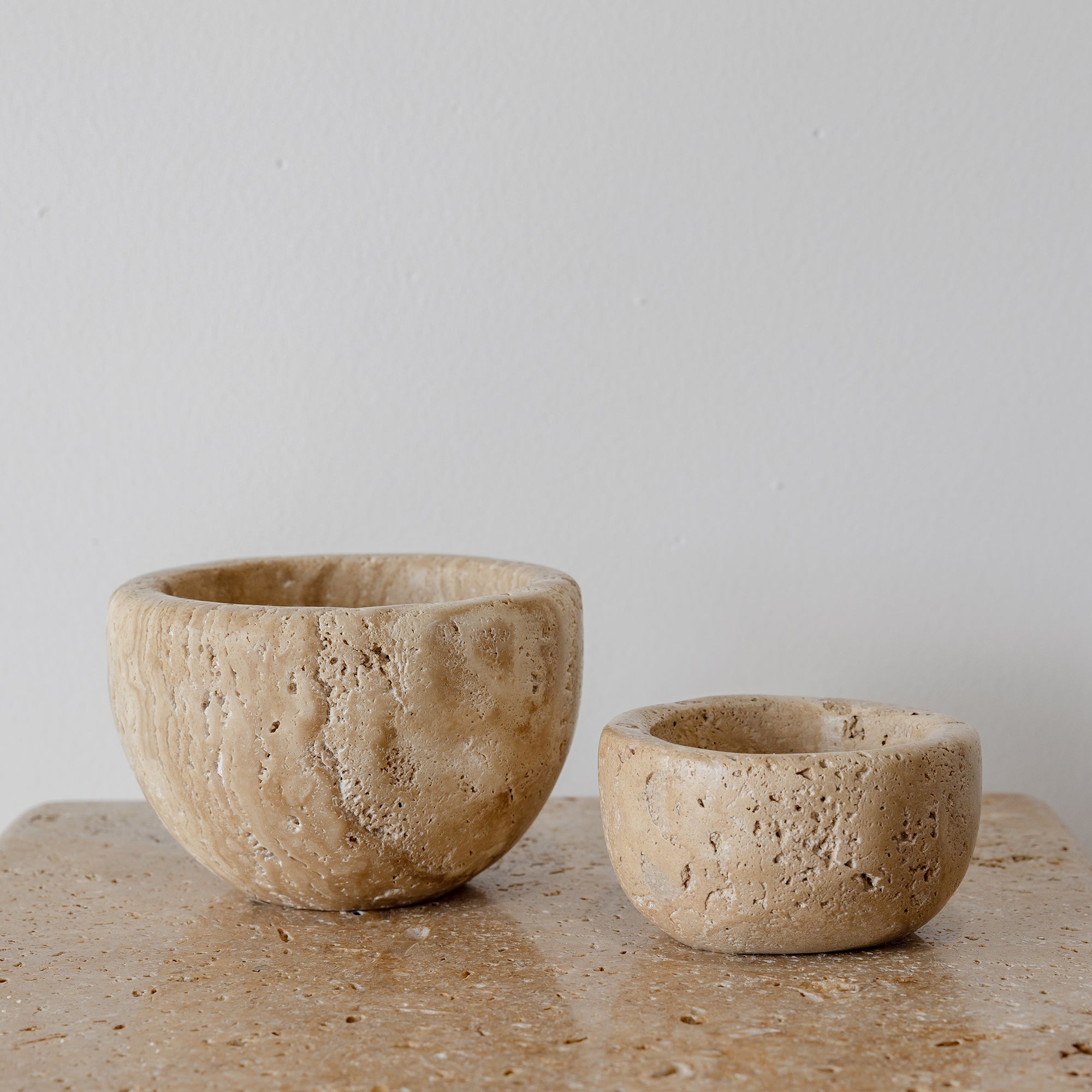 Marble Bowl - Beige Travertine