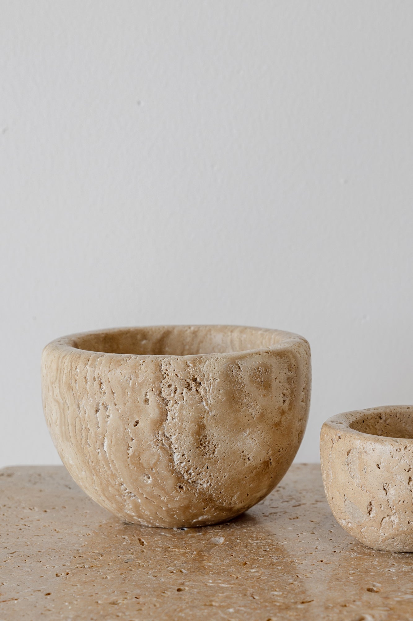 Marble Bowl - Beige Travertine