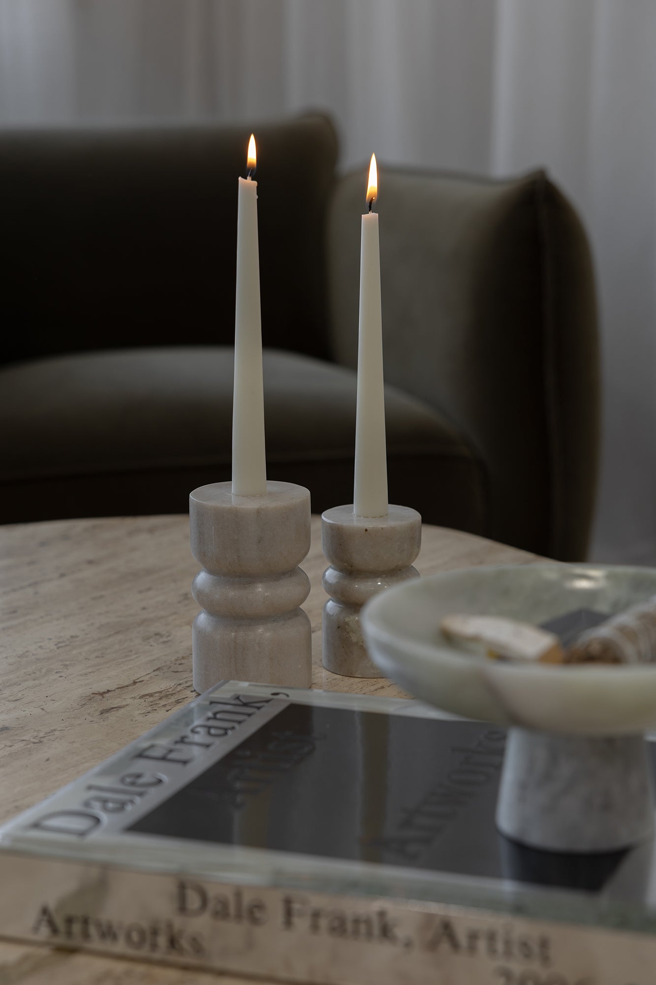 Marble Candle Holder - Natural Marble