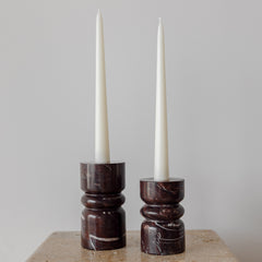 Marble Candle Holder - Red Levanto