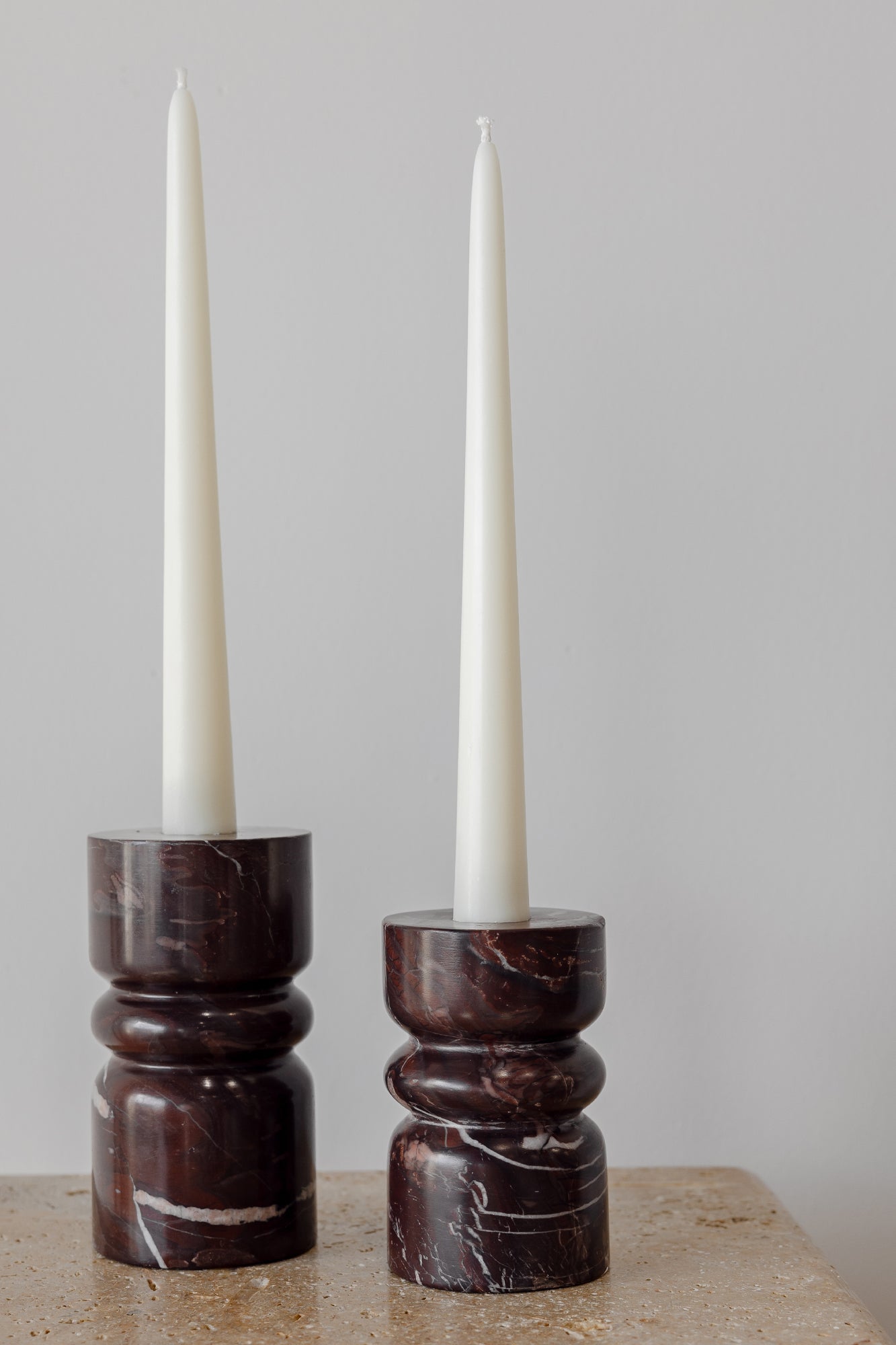 Marble Candle Holder - Red Levanto
