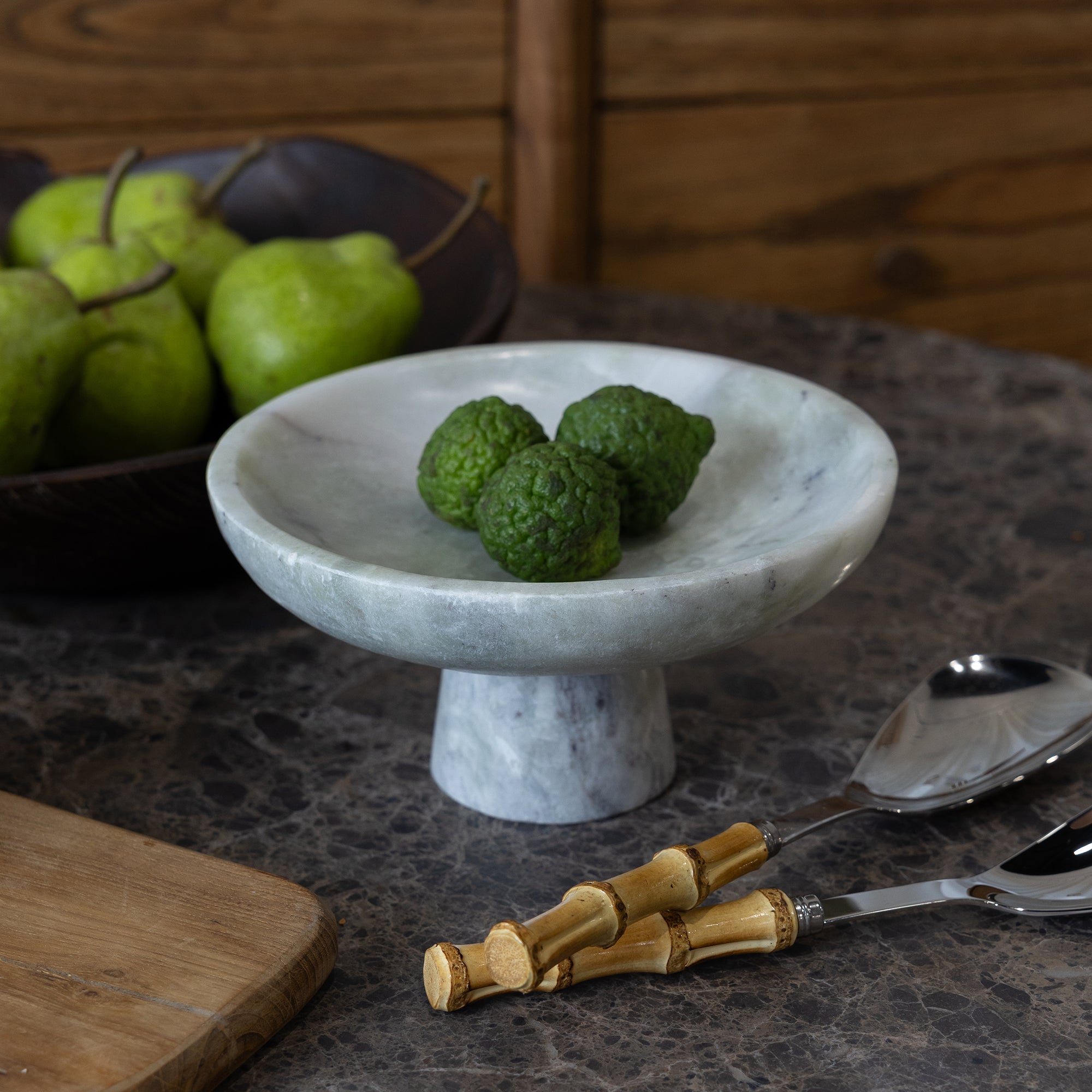 Footed Bowl - Onyx Marble
