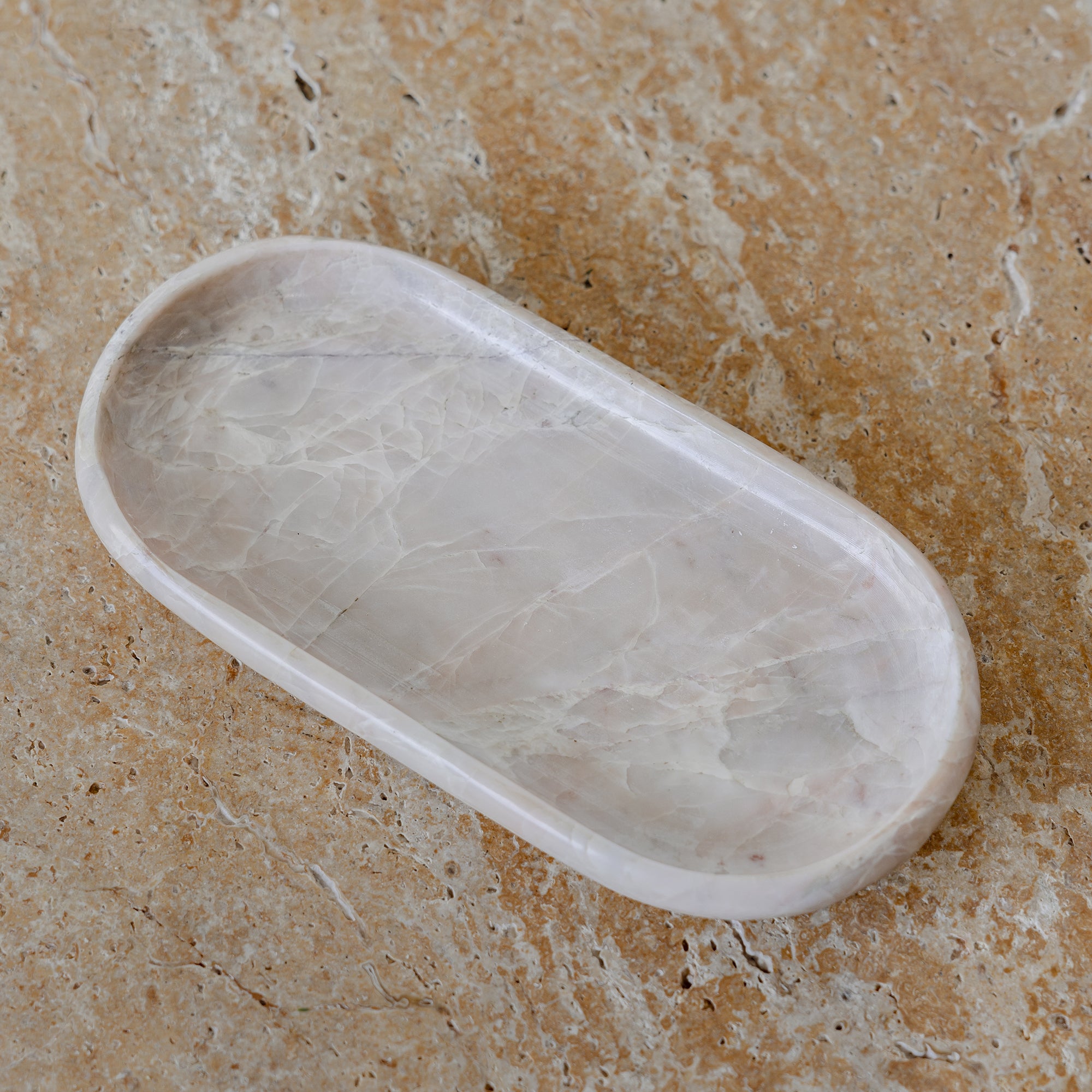 Marble Oval Tray - Pink Onyx