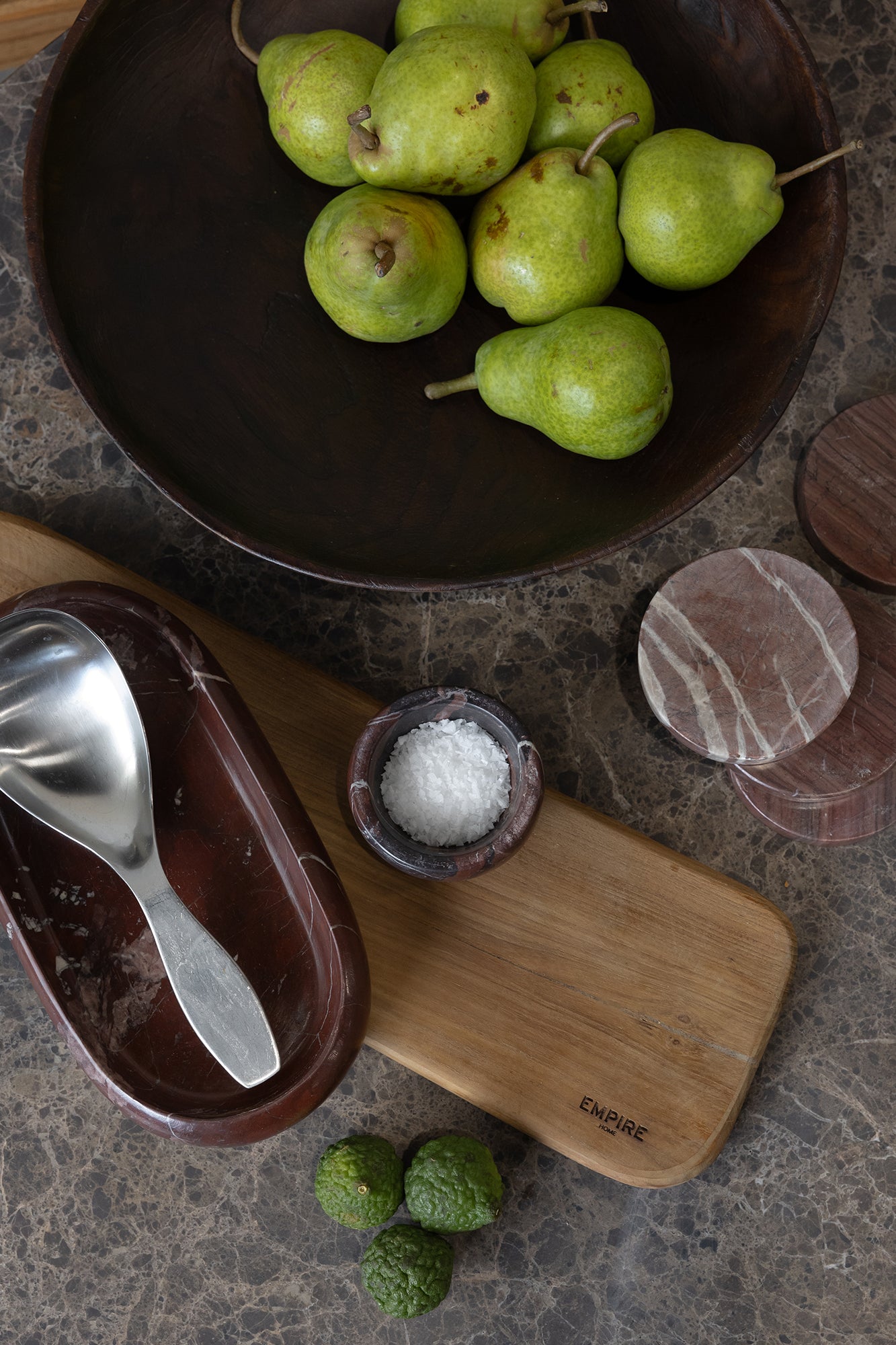 Marble Oval Tray - Red Levanto